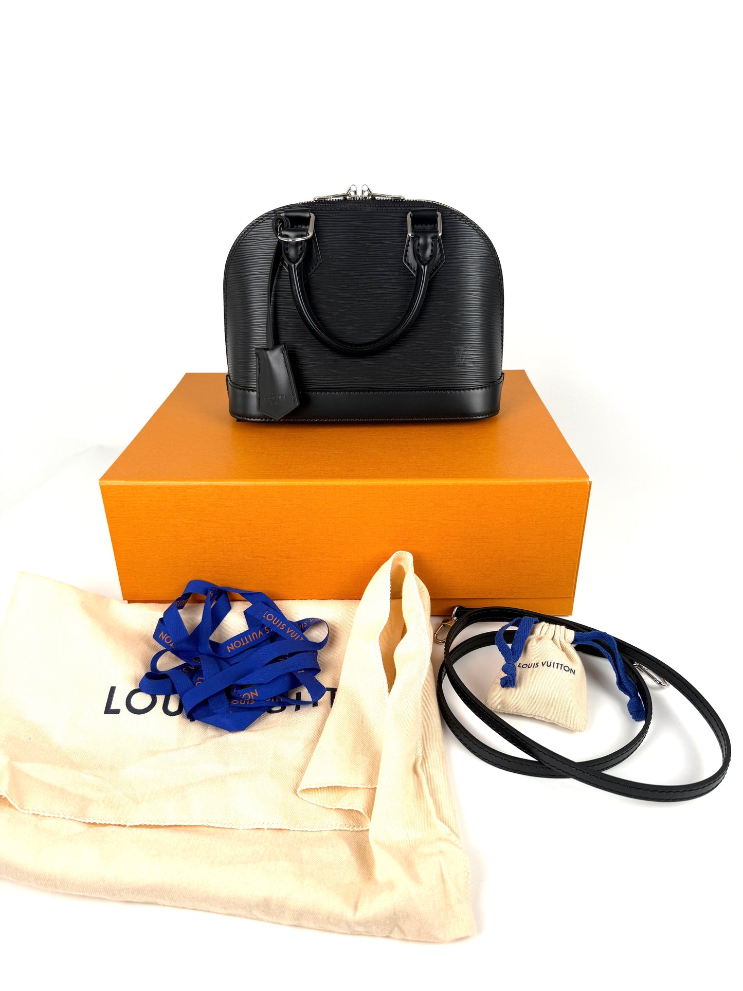 Louis Vuitton Alma BB Black Epi Leather Top Handle Crossbody Bag