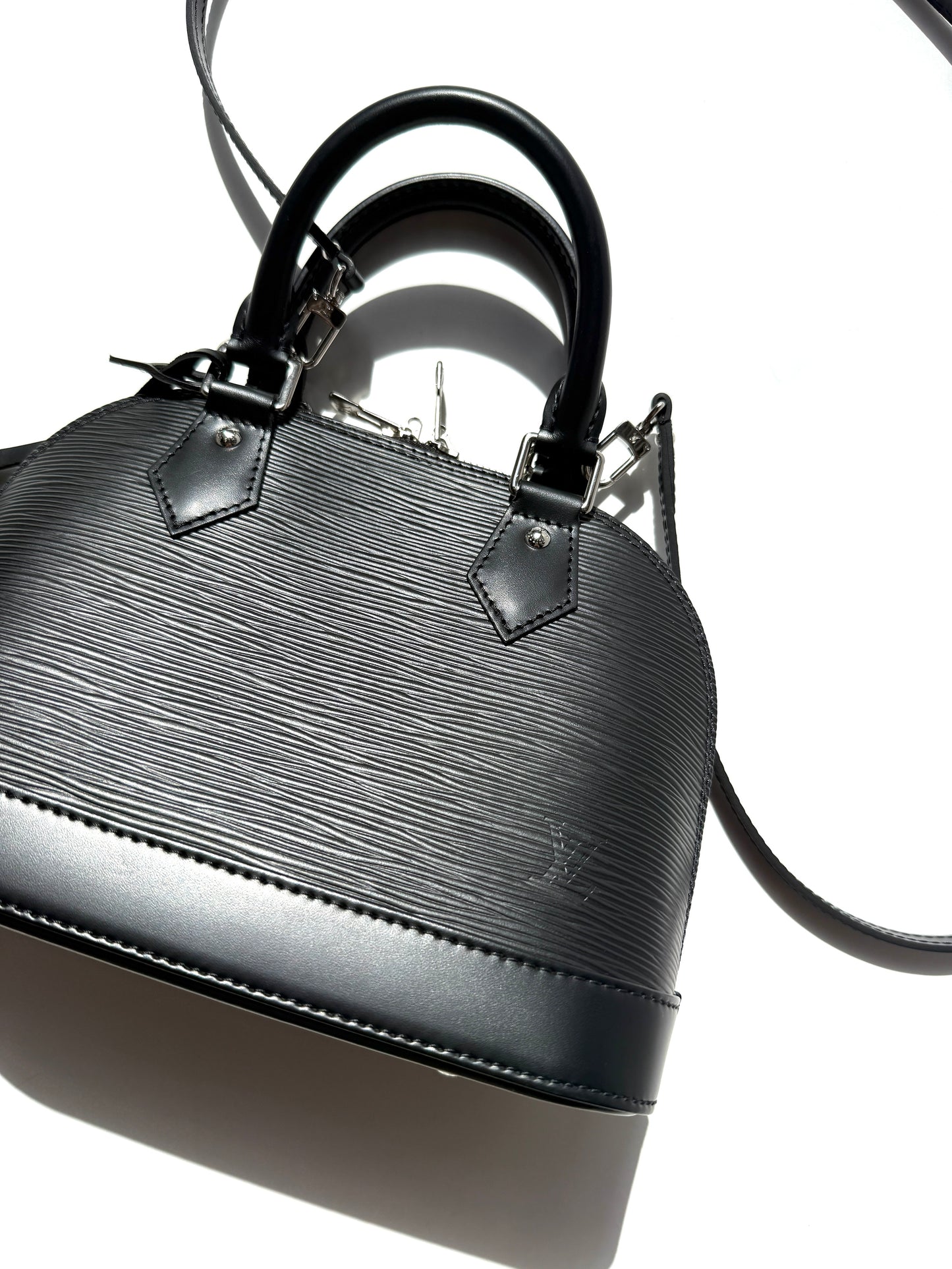 Louis Vuitton Alma BB Black Epi Leather Top Handle Crossbody Bag