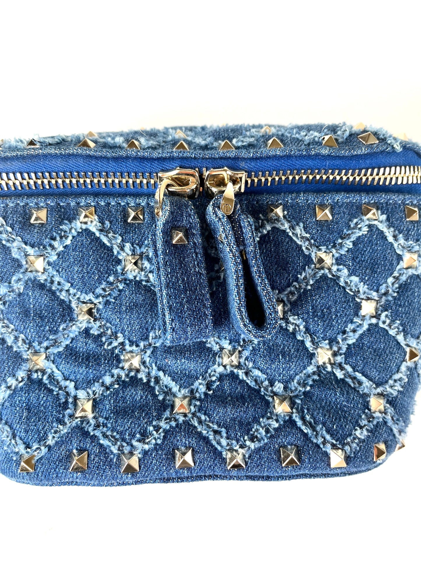 Valentino Rockstud Denim Blue Waist Belt Bag