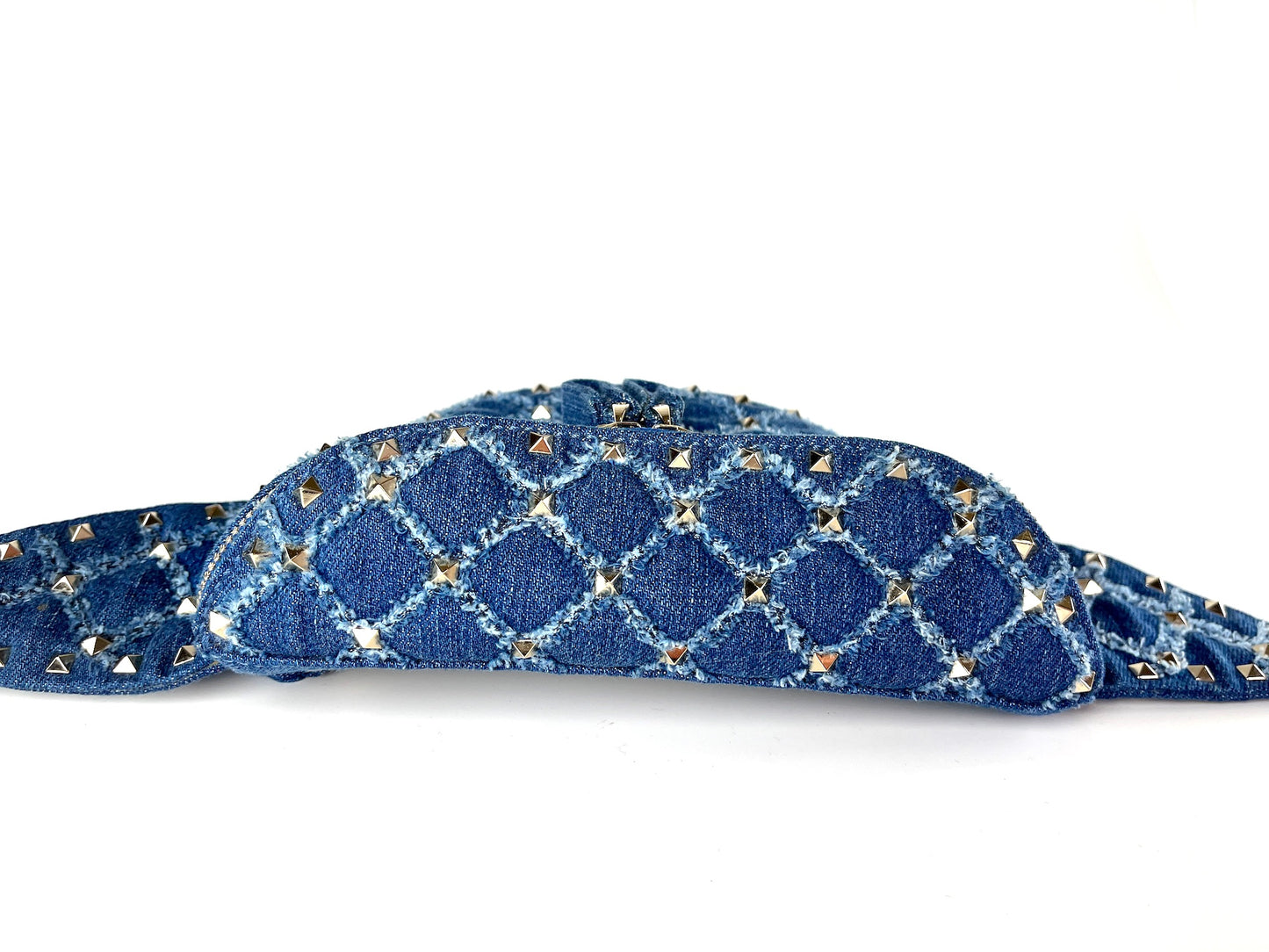 Valentino Rockstud Denim Blue Waist Belt Bag