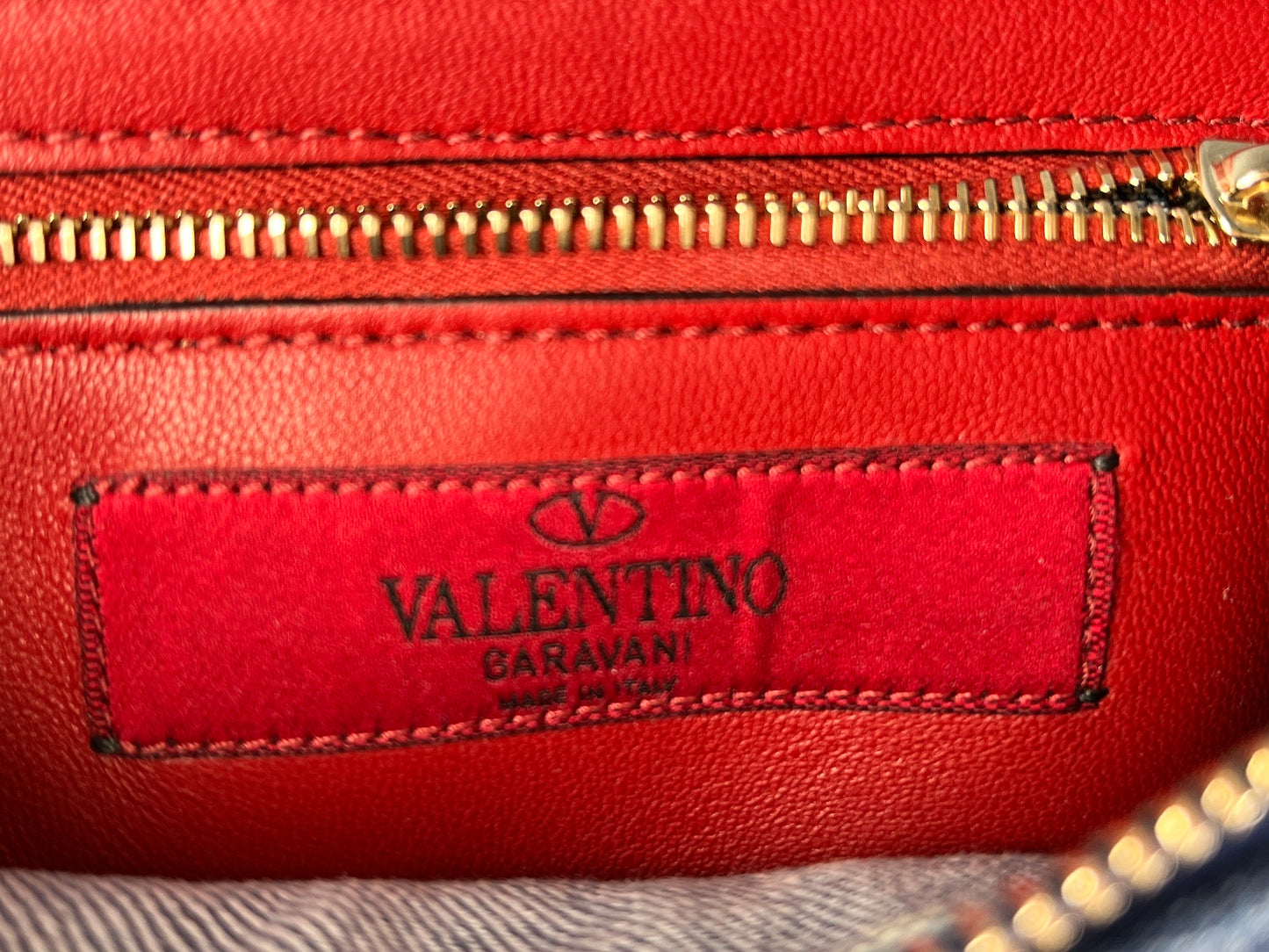 Valentino Rockstud Denim Blue Waist Belt Bag
