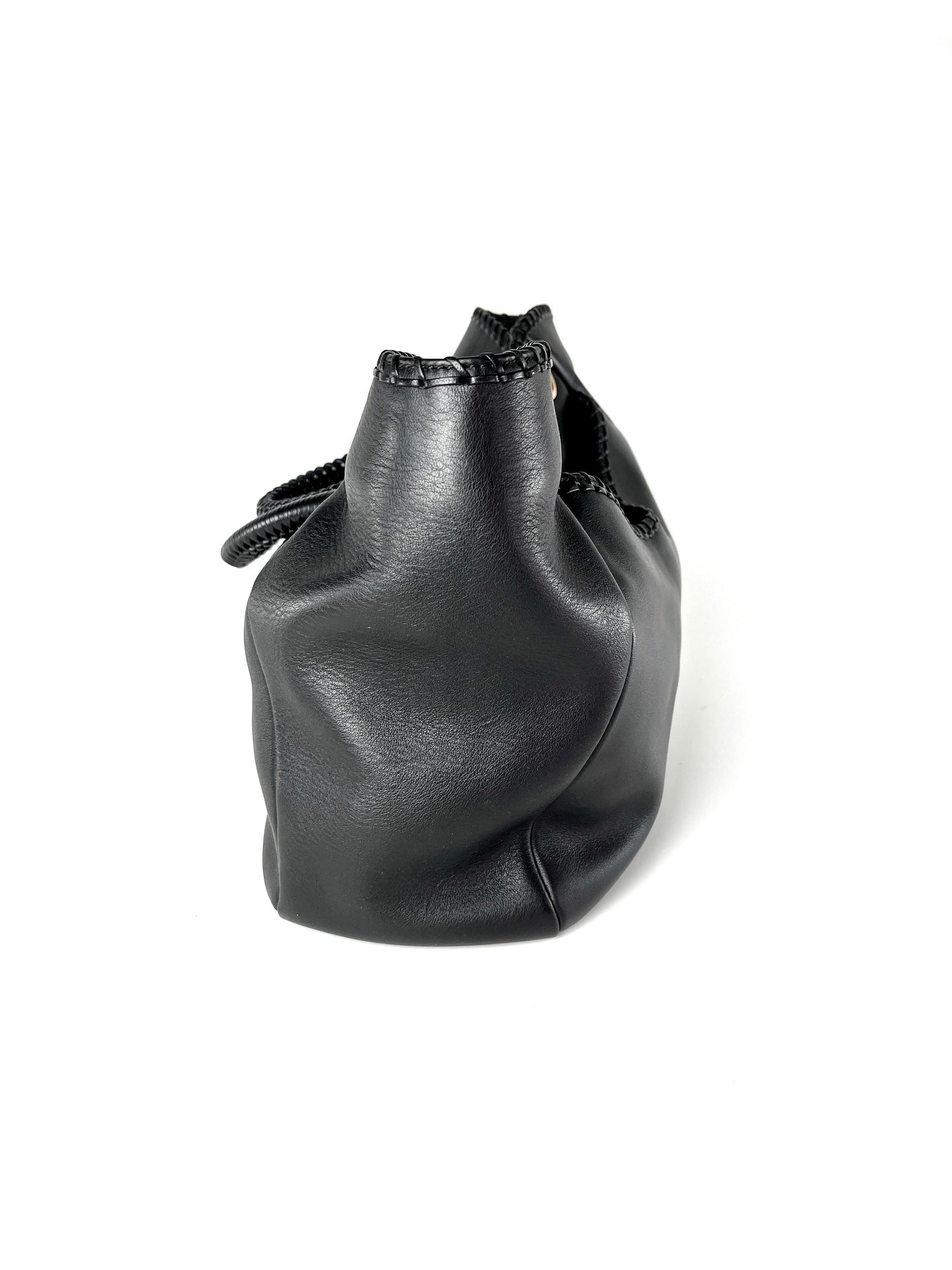 Salvatore Ferragamo Black Gancini Braided Leather Tote Bag