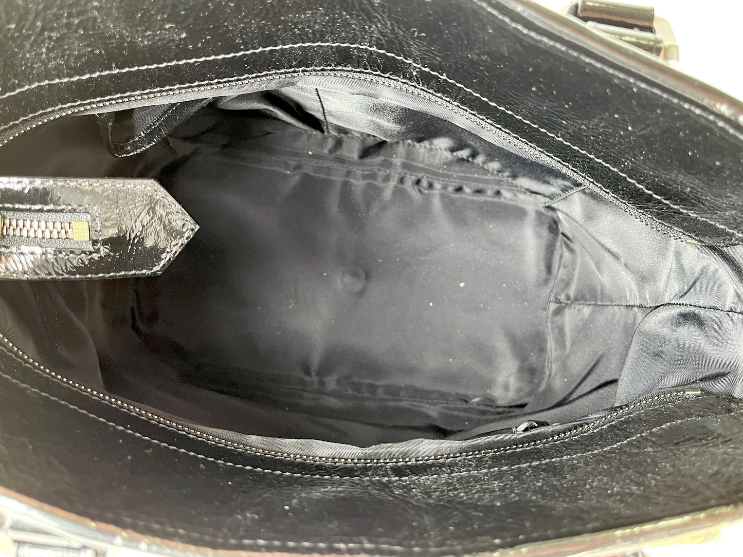 Burberry Nylon Leather Black Beat Check Lowry Tote Bag