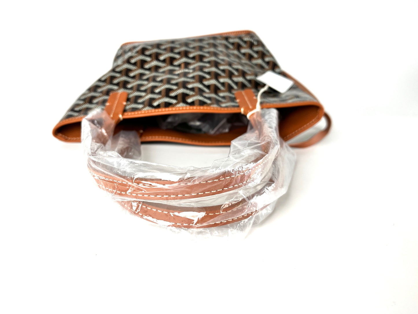 New Goyard Goyardine Black Tan Mini Anjou Reversible Tote Bag