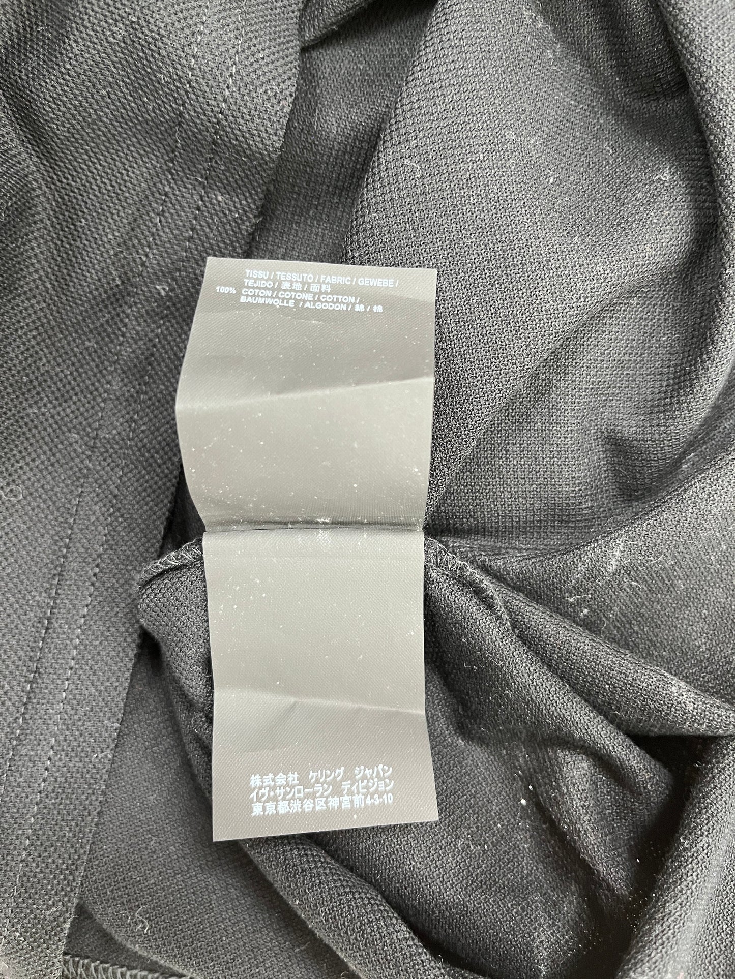 SAINT LAURENT Men's Cotton Collared Short Sleeved Black Blue Logo Polo Shirt Top L