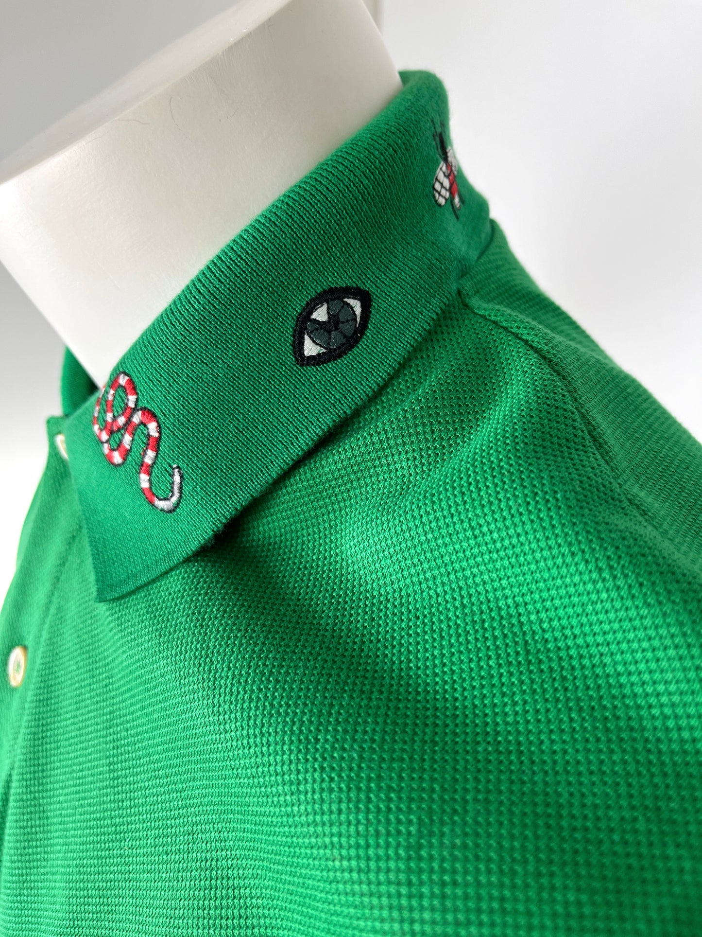 GUCCI Men’s Cotton Collared Short Sleeved Web Green Red Polo Shirt Top L