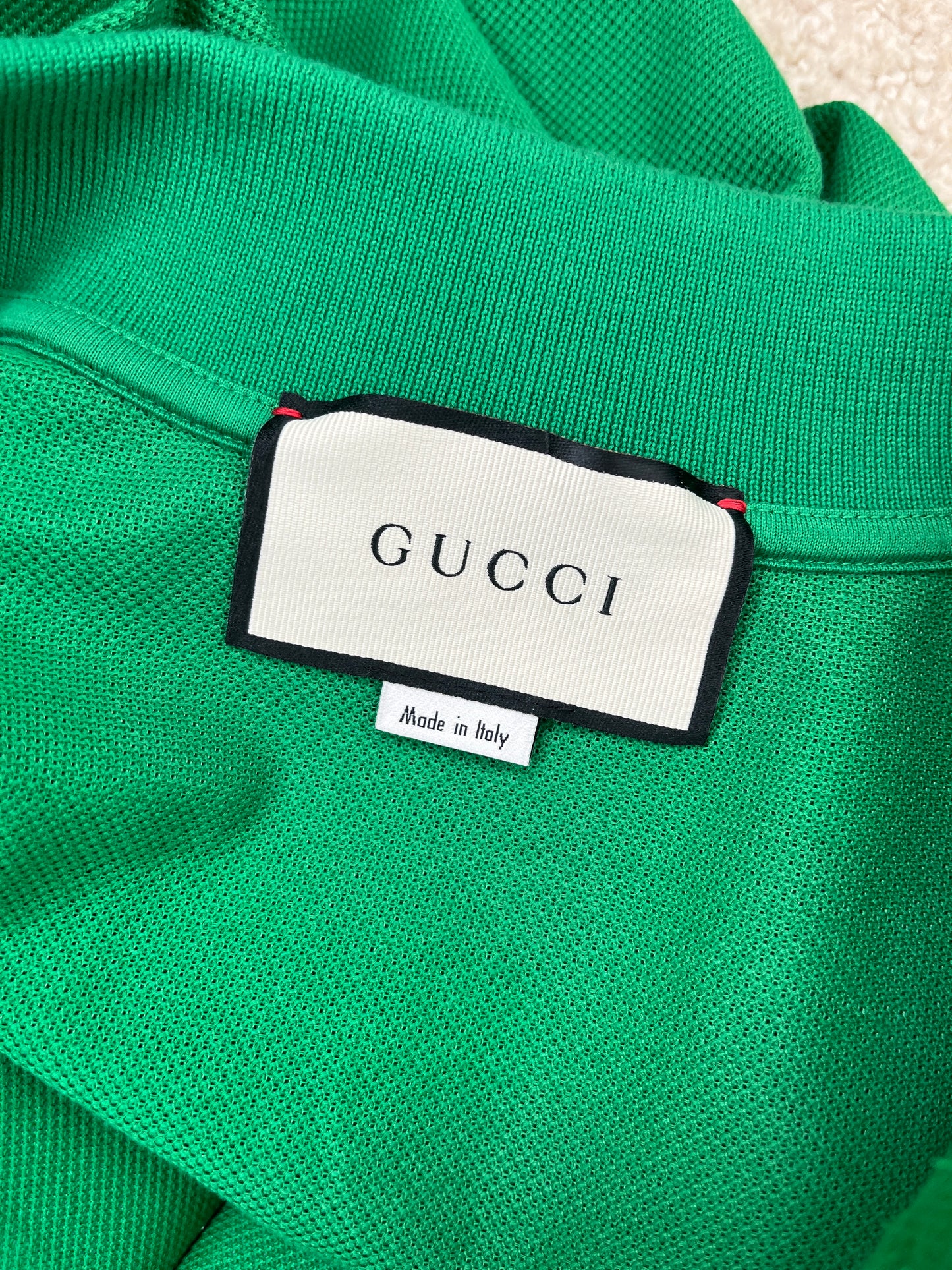 GUCCI Men’s Cotton Collared Short Sleeved Web Green Red Polo Shirt Top L