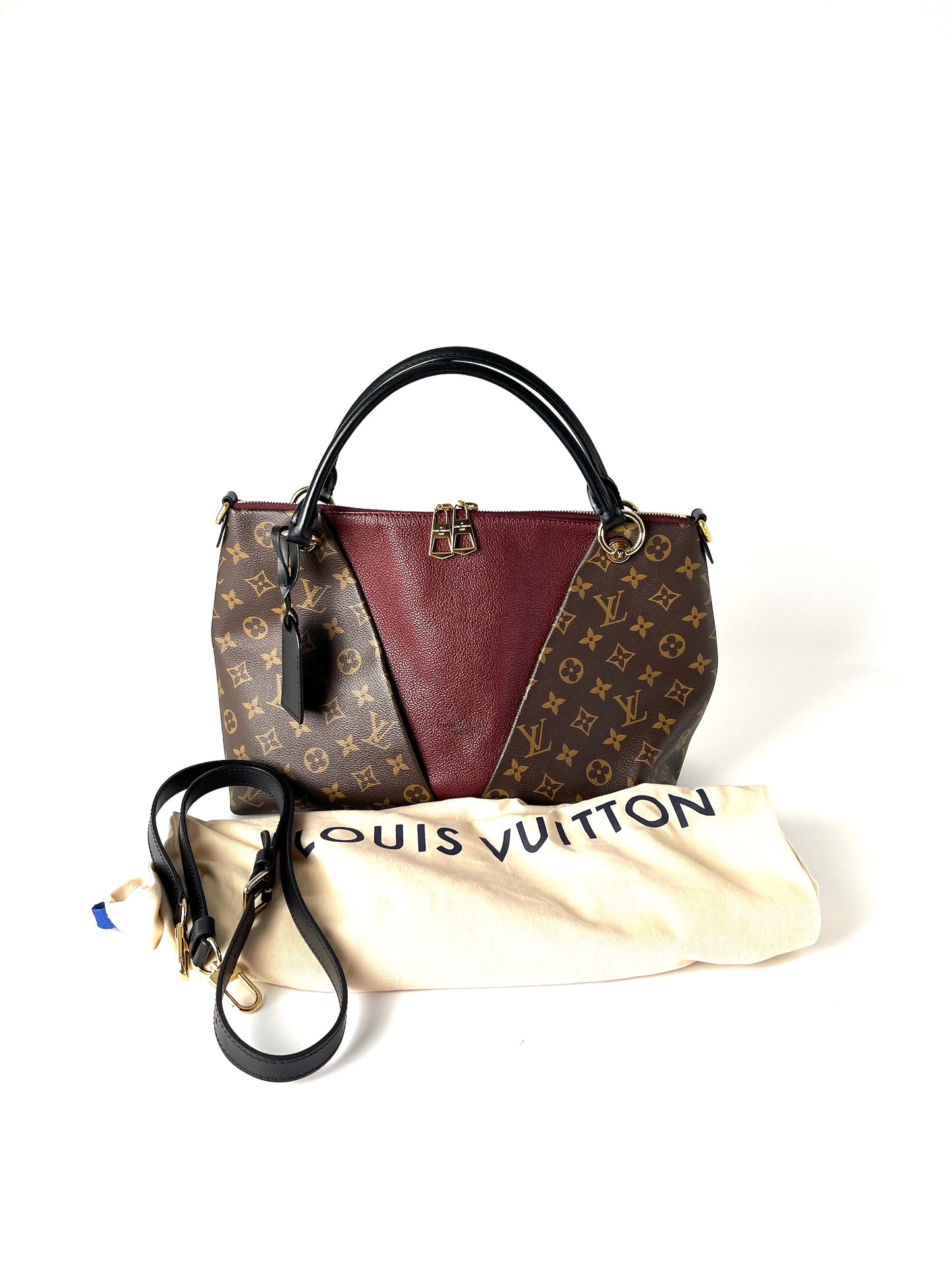 Louis Vuitton Monogram V MM Brown Bordeaux Tote Bag