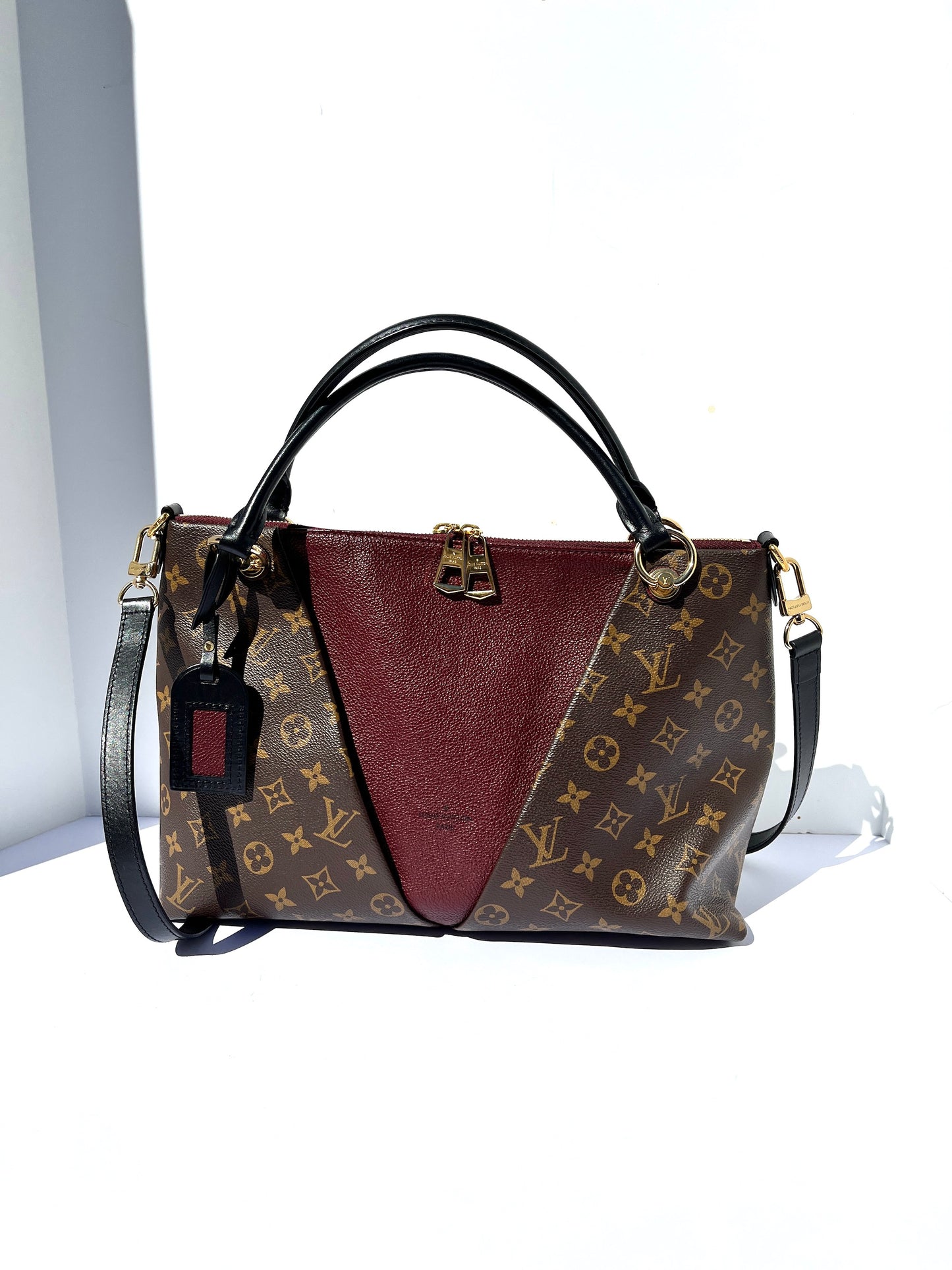 Louis Vuitton Monogram V MM Brown Bordeaux Tote Bag