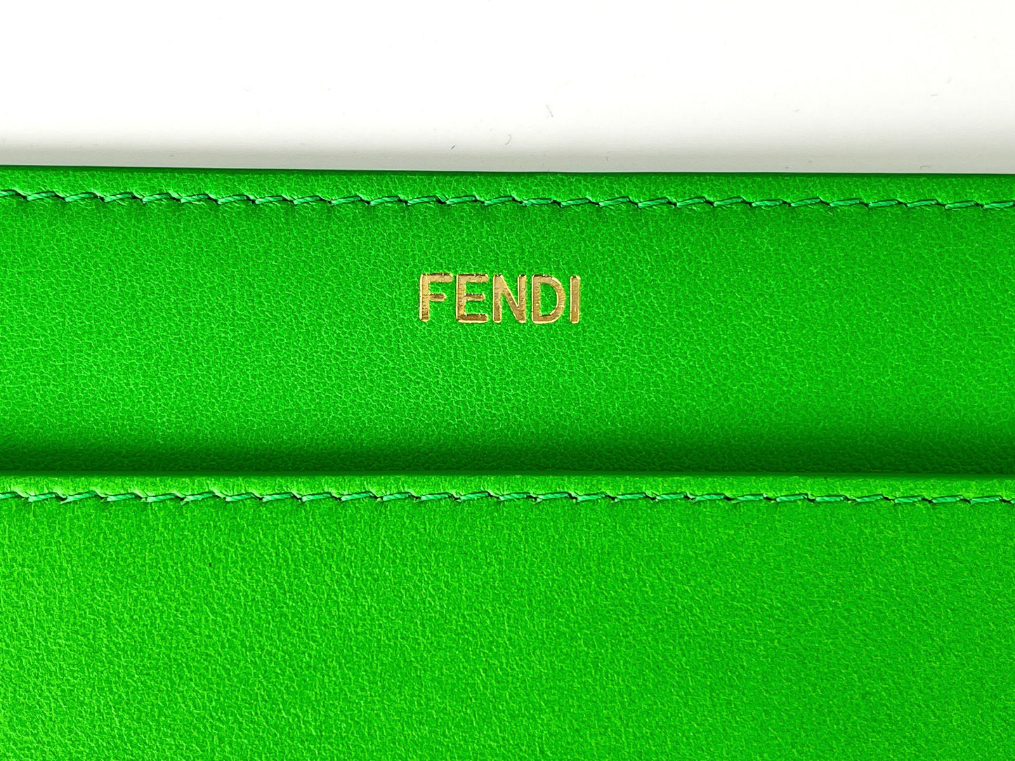 New FENDI Green Peekaboo Nappa Leather Tomatillo Pocket