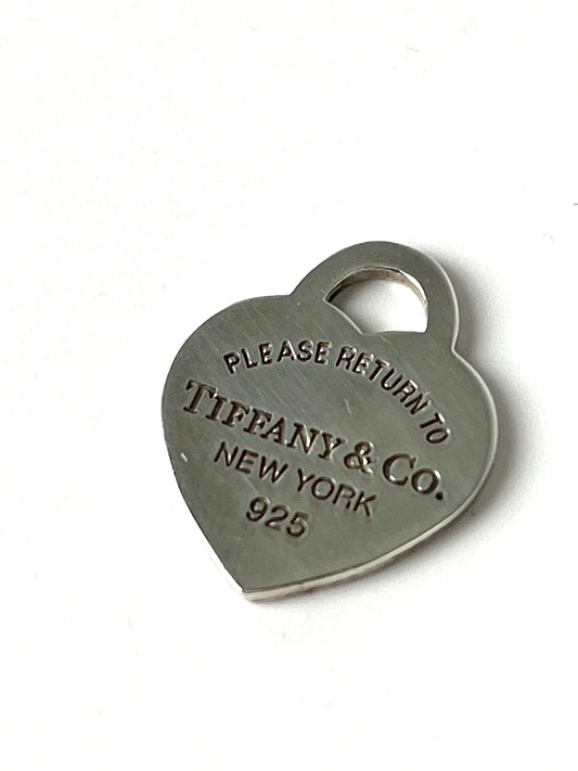 Tiffany & Co Small Sterling Silver Heart Return To Tag Charm Pendant