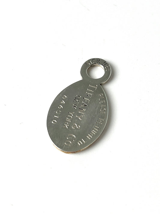 Tiffany & Co Oval Sterling Silver Return To Tag Charm Pendant