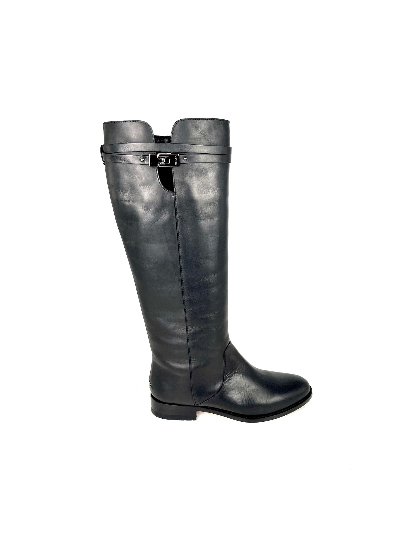 New Jimmy Choo Hyson Black Tall Knee Riding Boots 38, 7.5