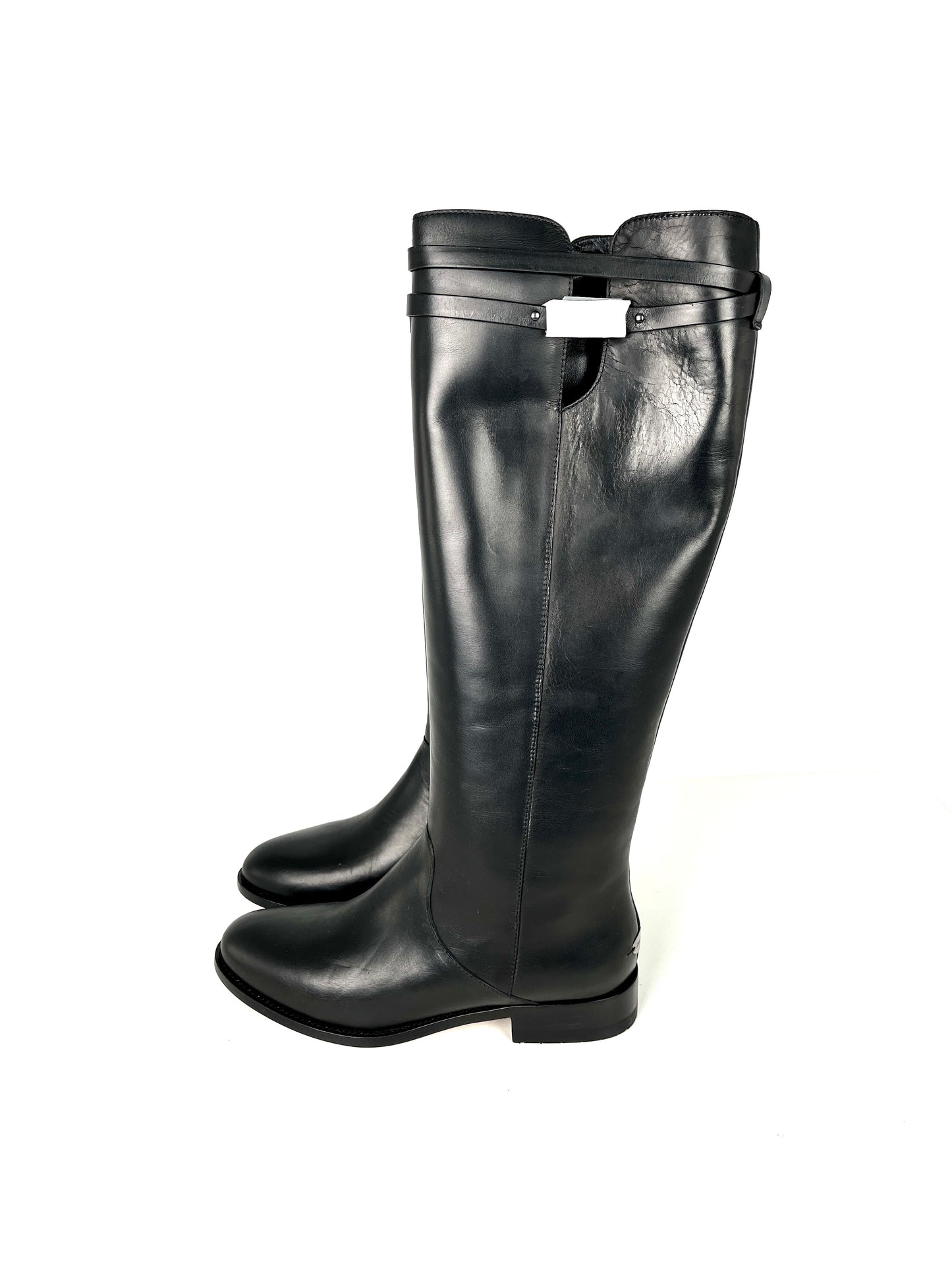 New Jimmy Choo Hyson Black Tall Knee Riding Boots 38, 7.5