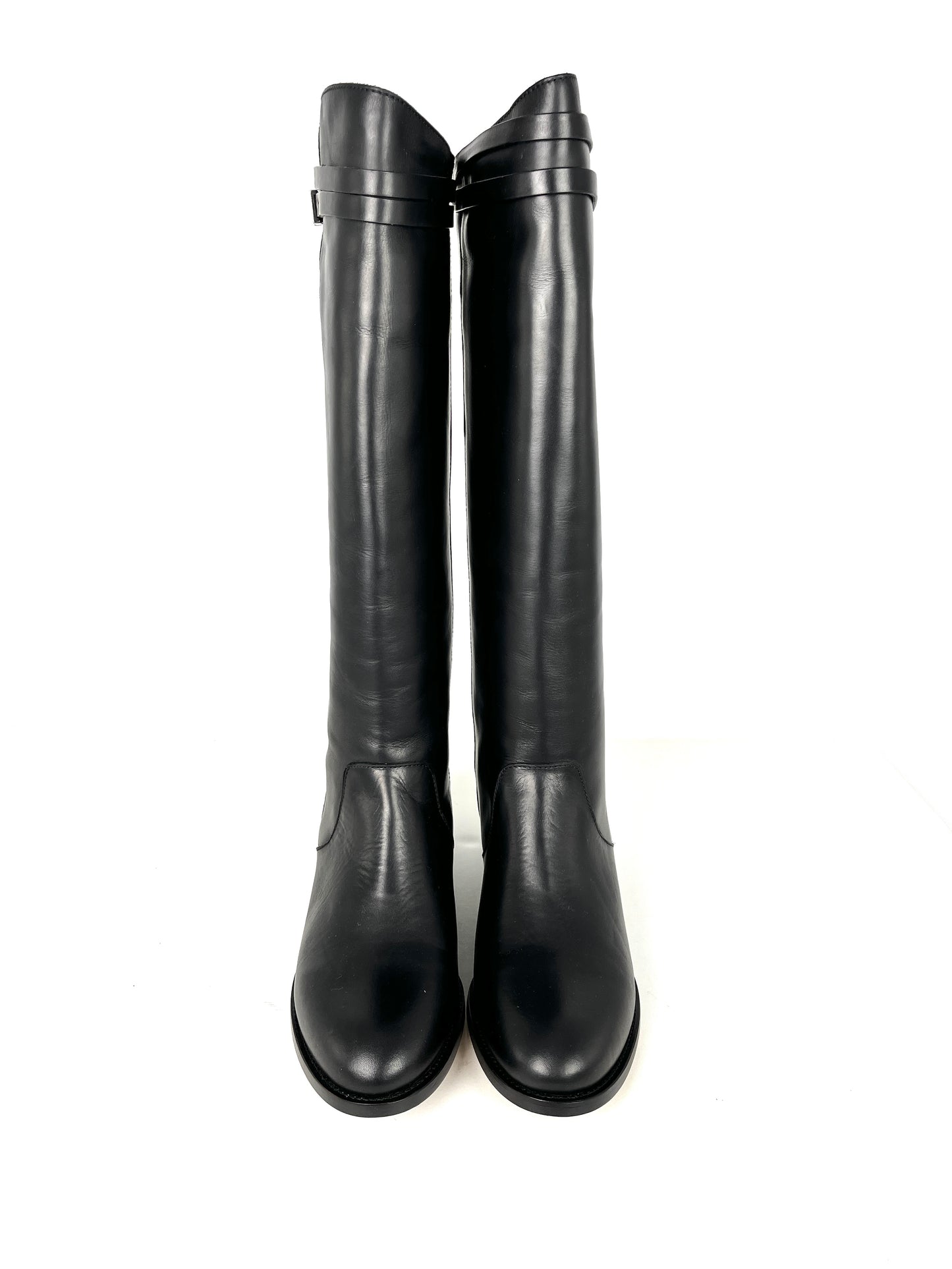 New Jimmy Choo Hyson Black Tall Knee Riding Boots 38, 7.5