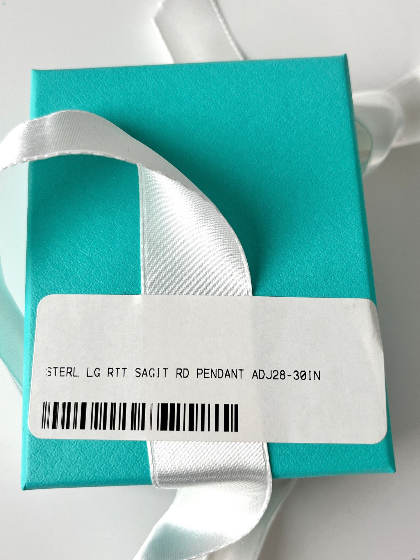 Tiffany & Co Round Zodiac Sagittarius Tag Silver Charm Pendant Necklace