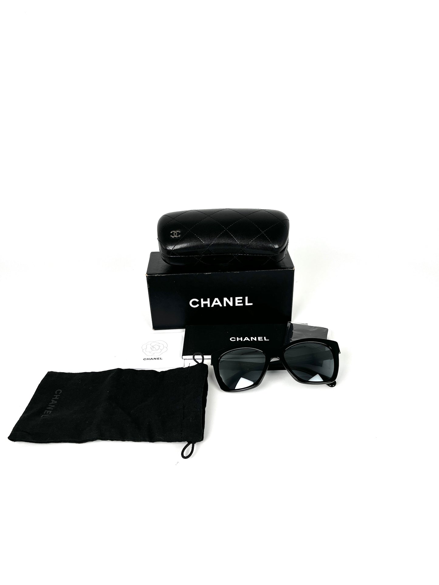 CHANEL Boy 5313 Acetate CC Butterfly Signature Black Sunglasses