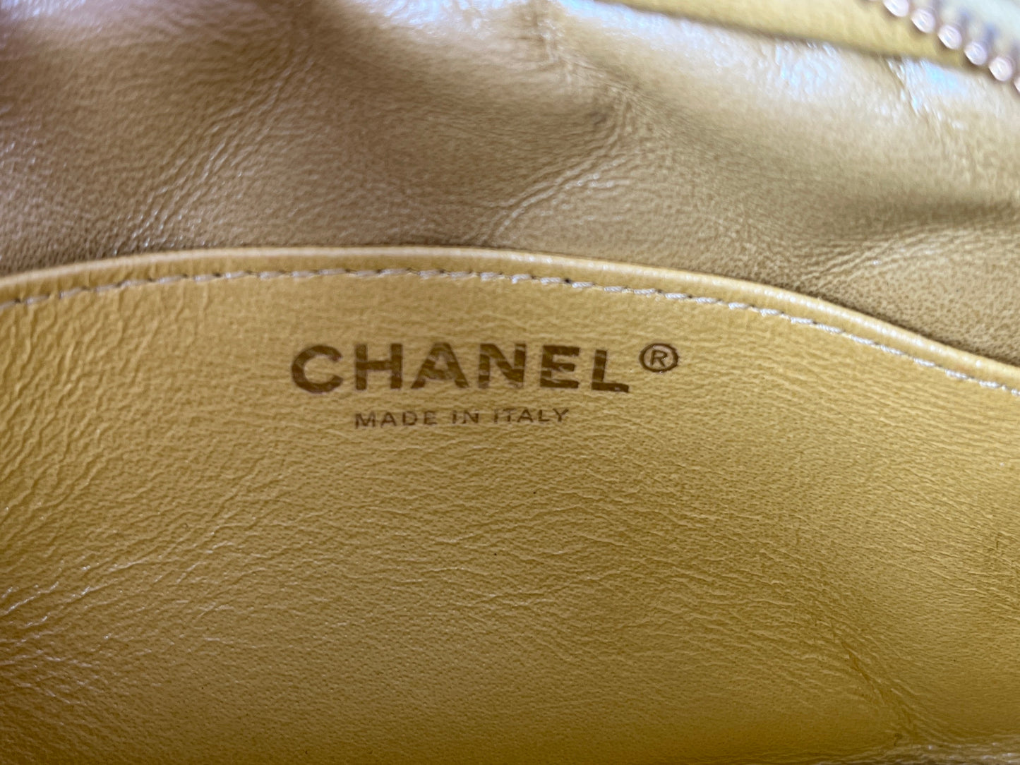 CHANEL Iridescent Yellow Caviar Leather Camera Case Crossbody Bag