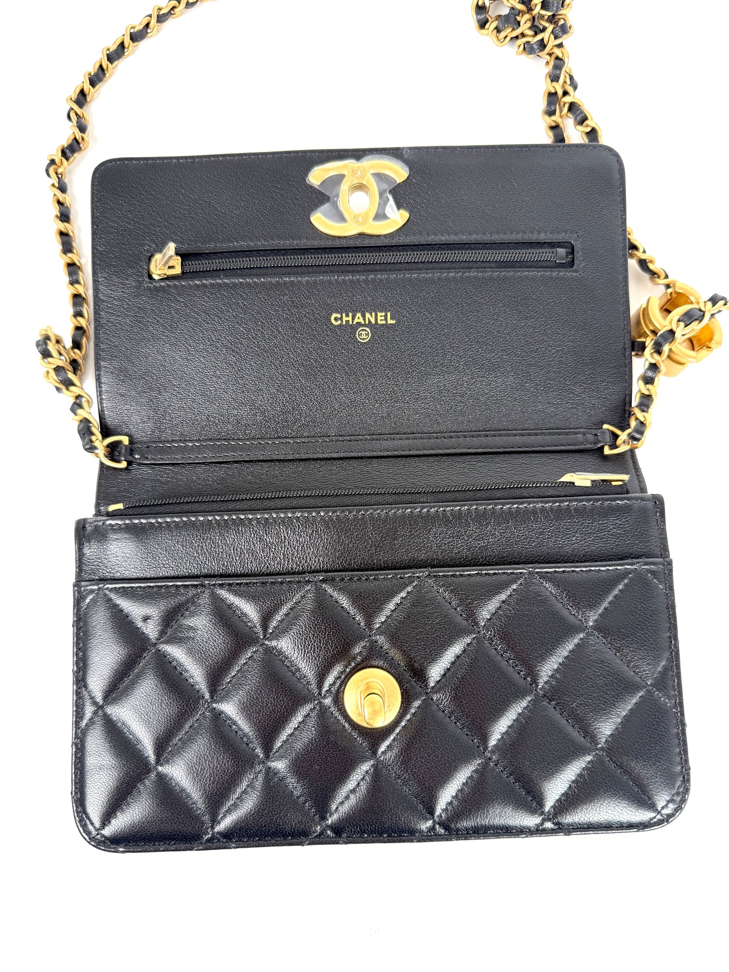 Chanel 2026 Lambskin Quilted Leather Adjustable Wallet on Chain WOC