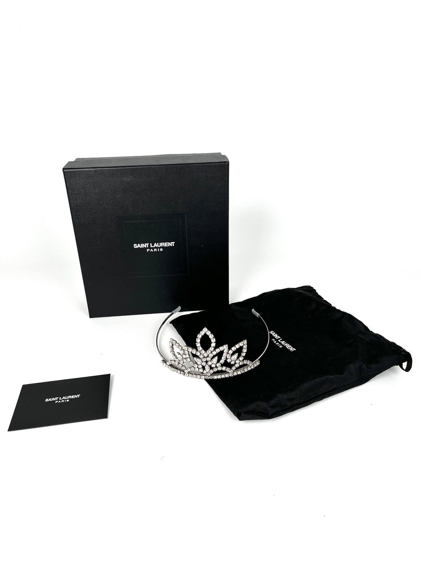 Saint Laurent Crystal Vermeil Jewelry Tiara Headband