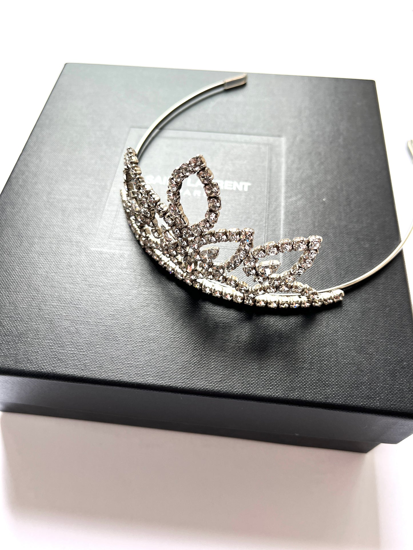 Saint Laurent Crystal Vermeil Jewelry Tiara Headband