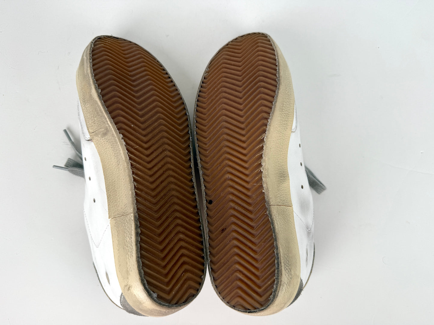 GOLDEN GOOSE Superstar White Silver Gray Sneakers 38, 8