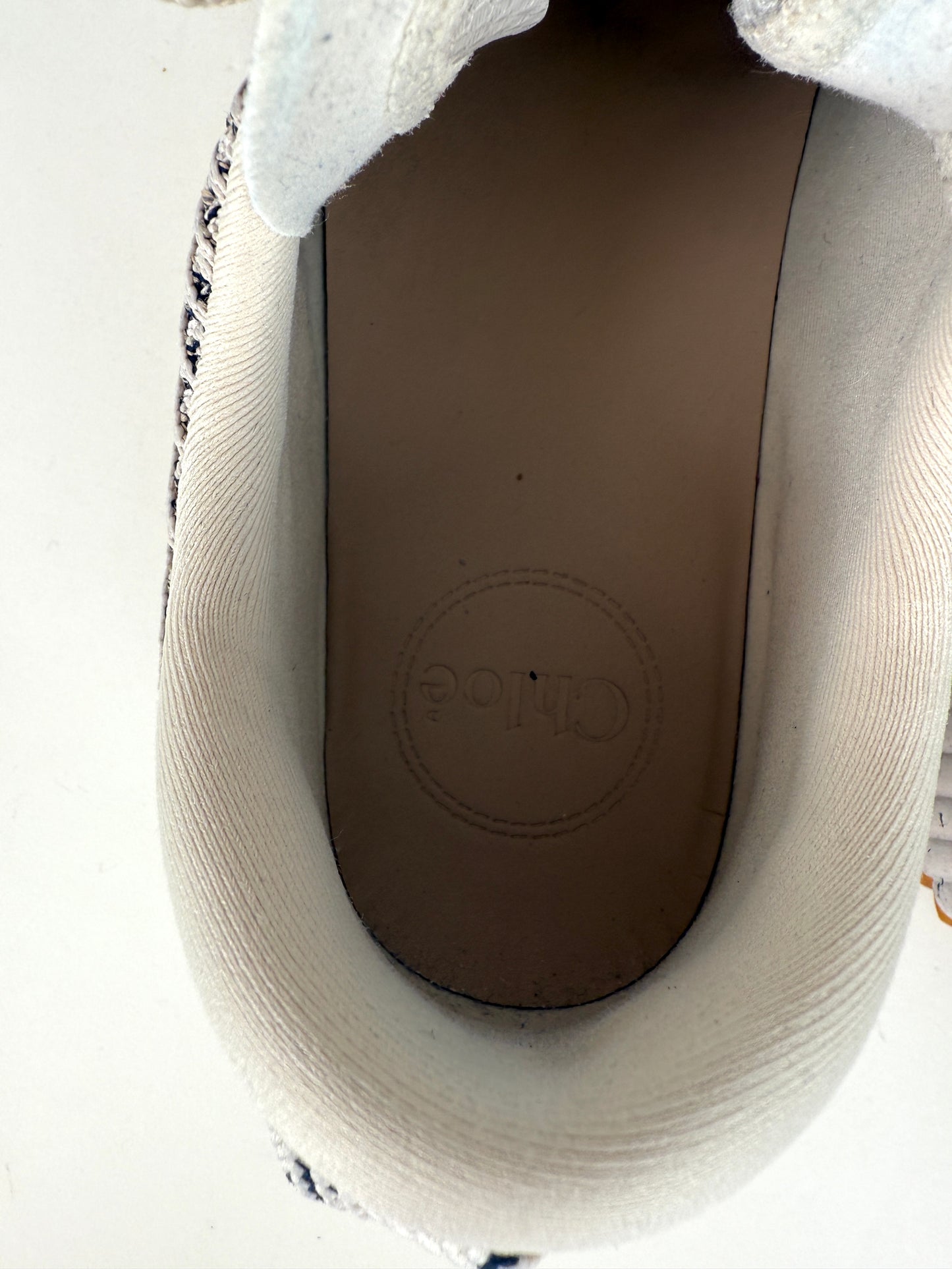 CHLOE Nama Stitch Walking Beige Biscotti Sneakers 38, 7.5