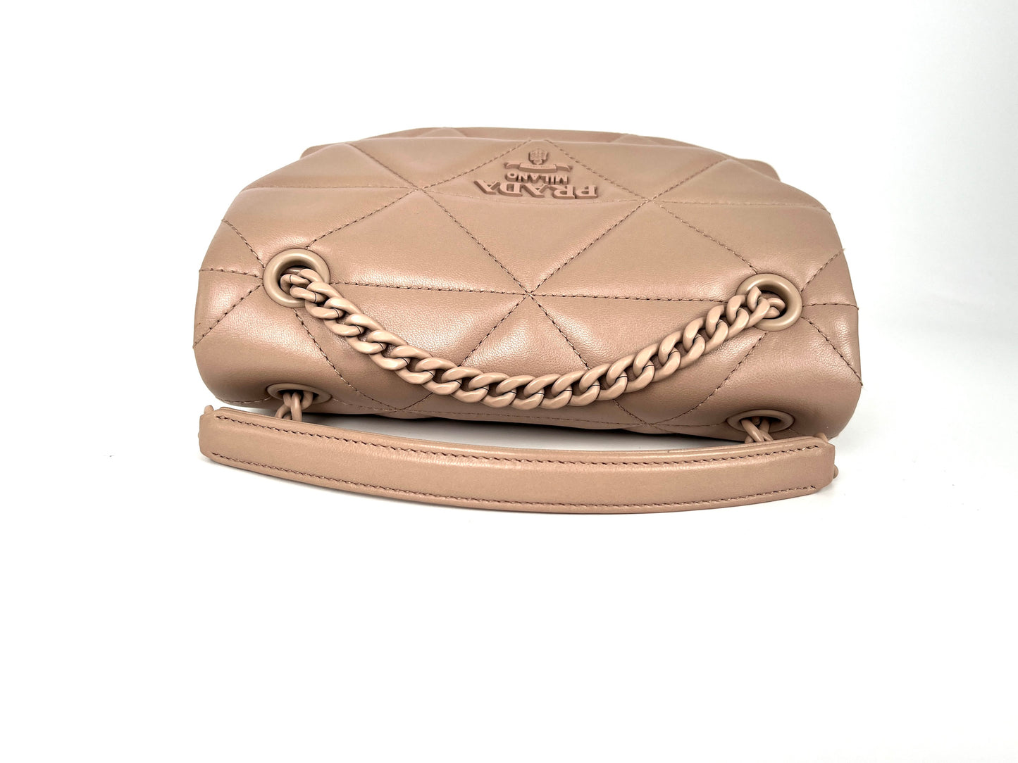 PRADA Nappa Triangle Stitched Small Spectrum Neutral Flap Bag