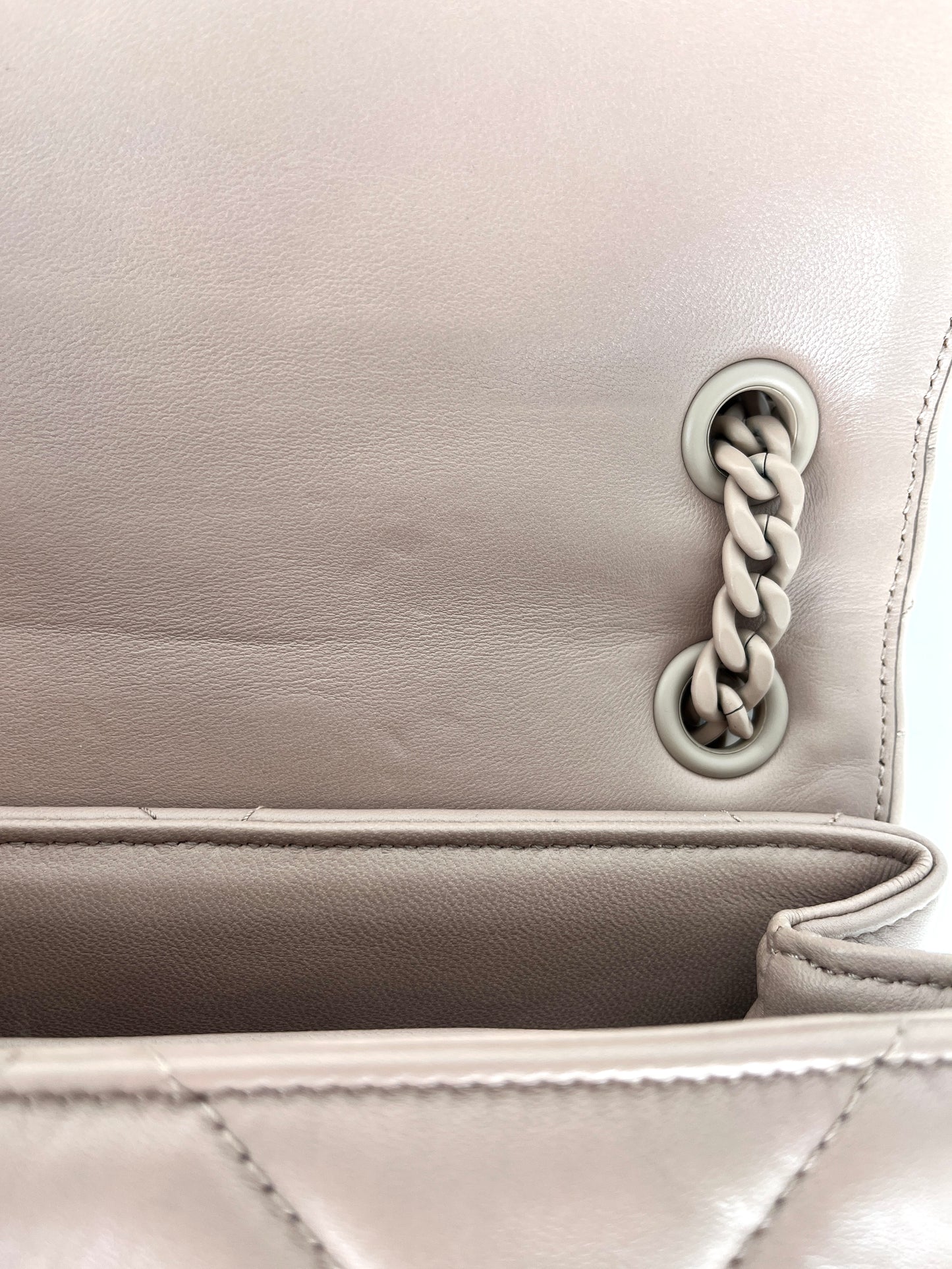 PRADA Nappa Triangle Stitched Small Spectrum Neutral Flap Bag