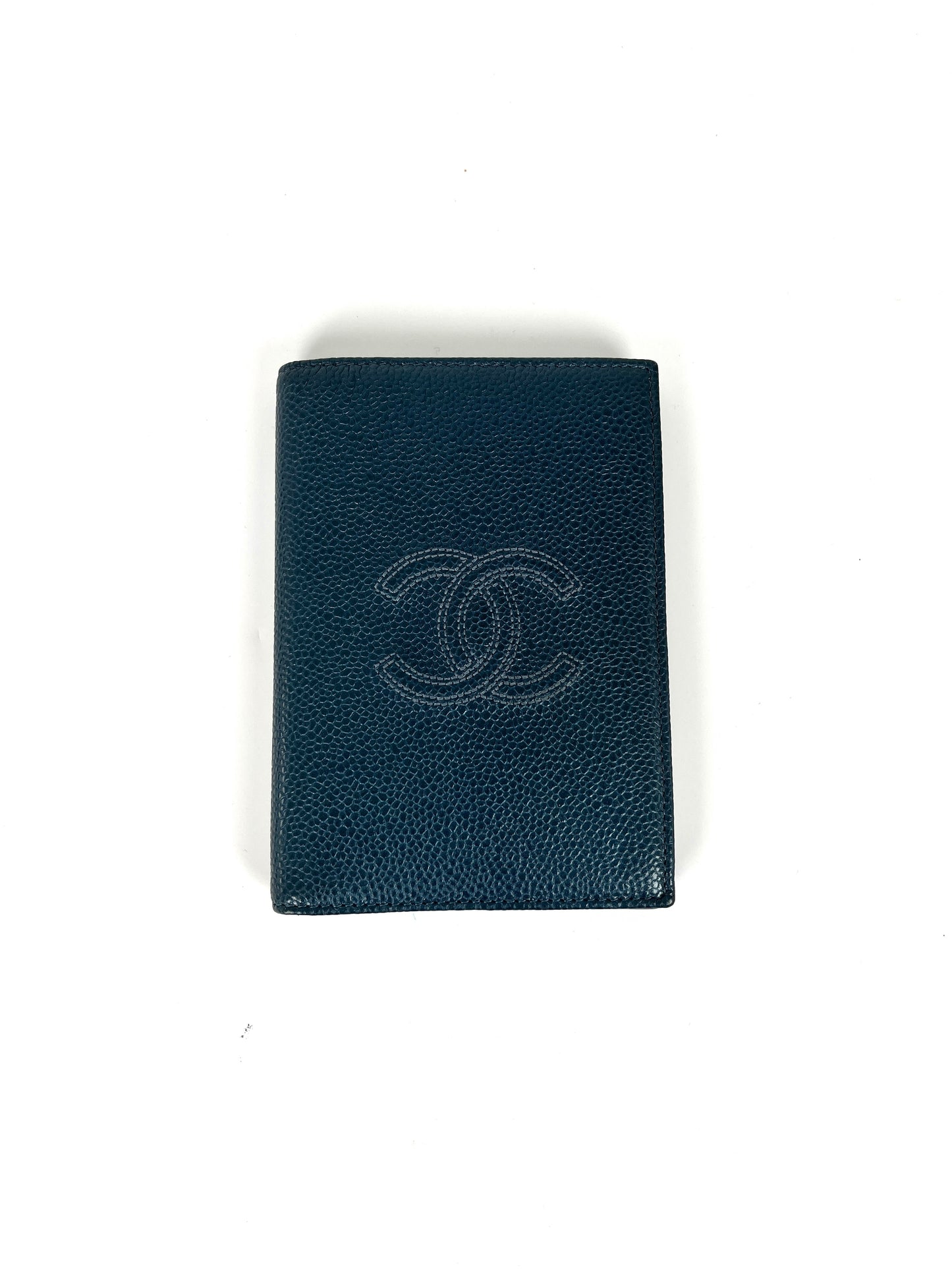 CHANEL Timeless CC 2019 Caviar Blue Passport Holder Case Cover