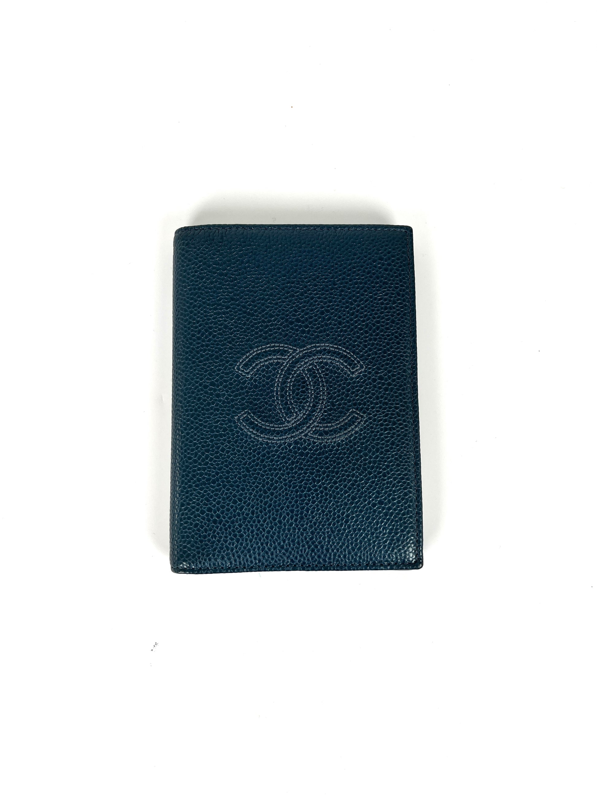 CHANEL Timeless CC 2019 Caviar Blue Passport Holder Case Cover