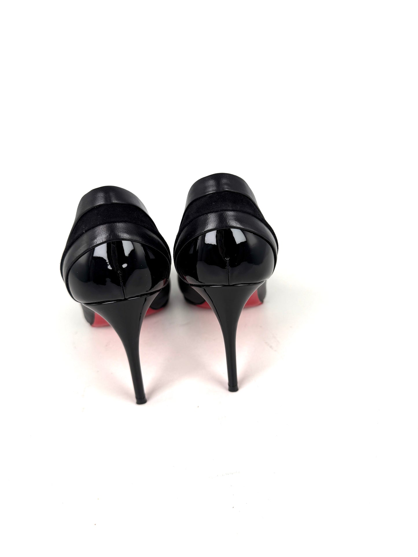 Christian Louboutin Mixed Leather Pointed Toe Heel Pumps 38, 7.5