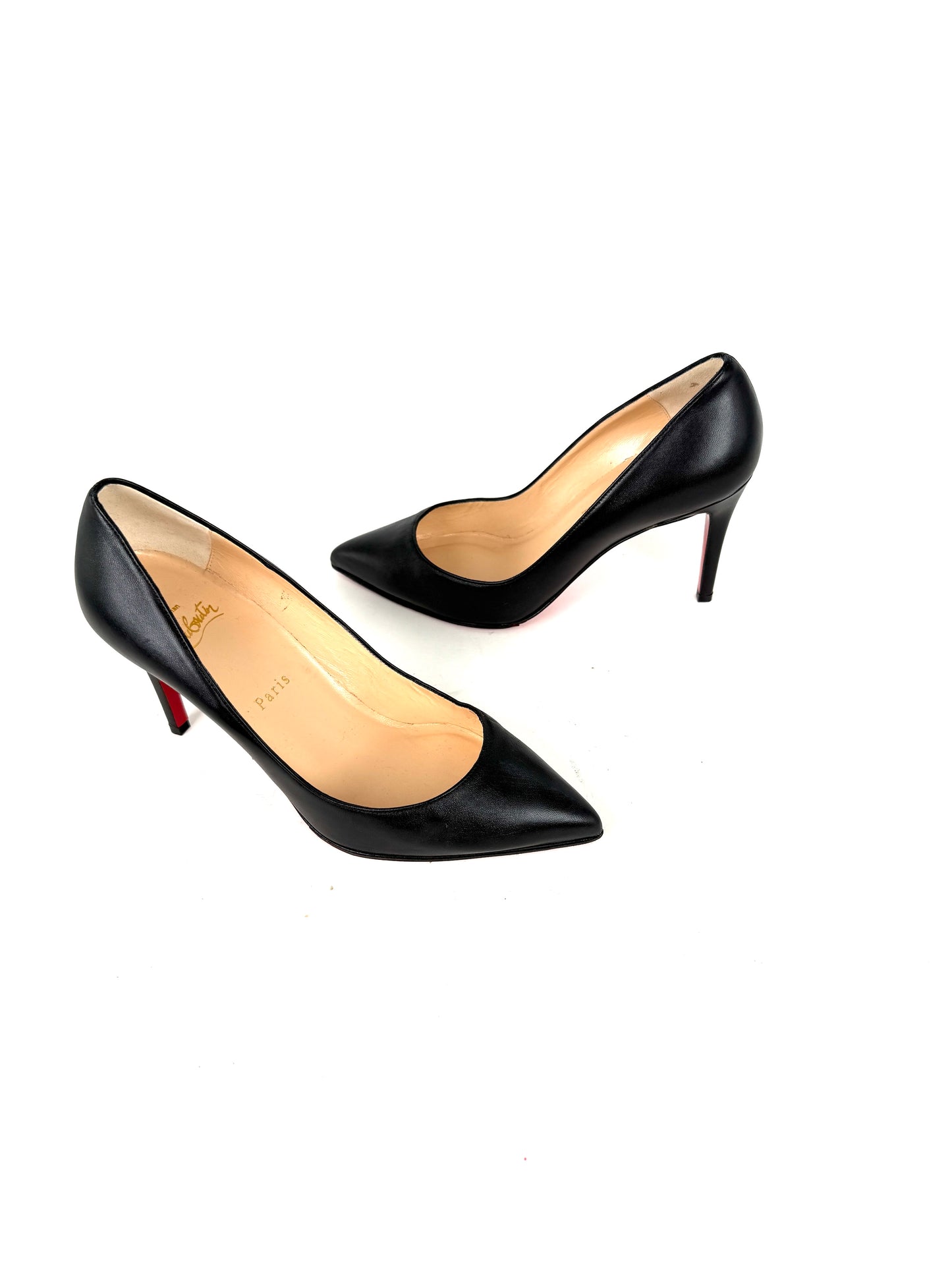 Christian Louboutin Pigalle Kate 85 Leather Pointed Toe Heel Pumps 38, 7.5