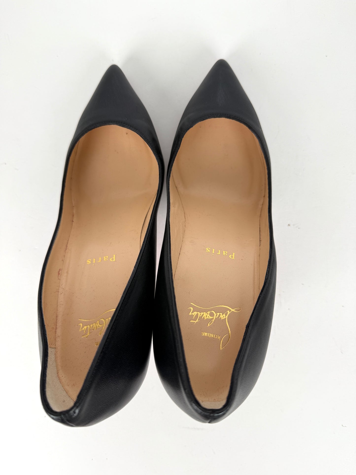 Christian Louboutin Pigalle Kate 85 Leather Pointed Toe Heel Pumps 38, 7.5