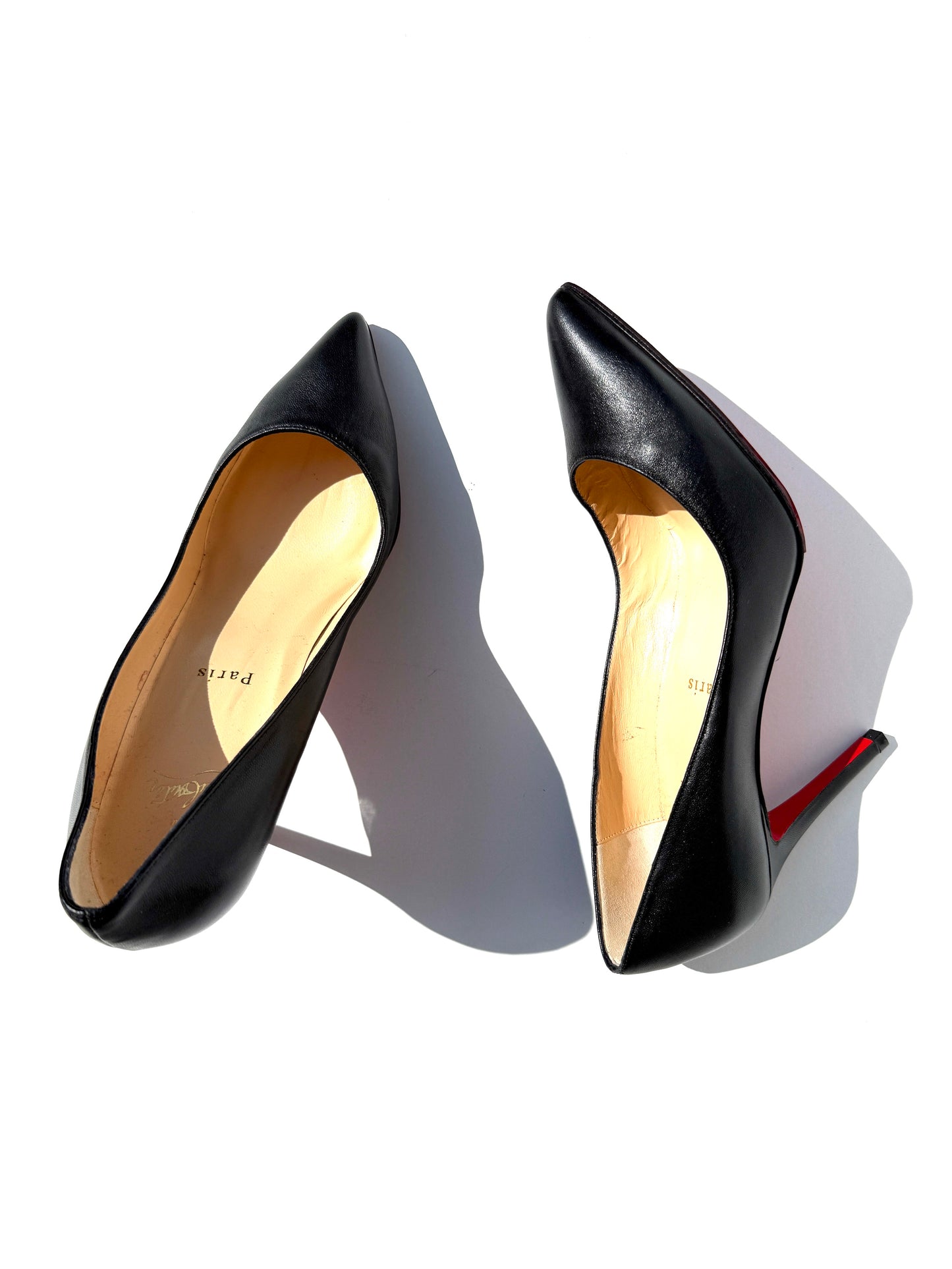 Christian Louboutin Pigalle Kate 85 Leather Pointed Toe Heel Pumps 38, 7.5
