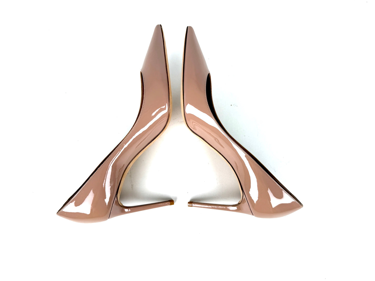 New Saint Laurent YSL Zoe Nude 85 Leather Heel Pumps 38, 7.5