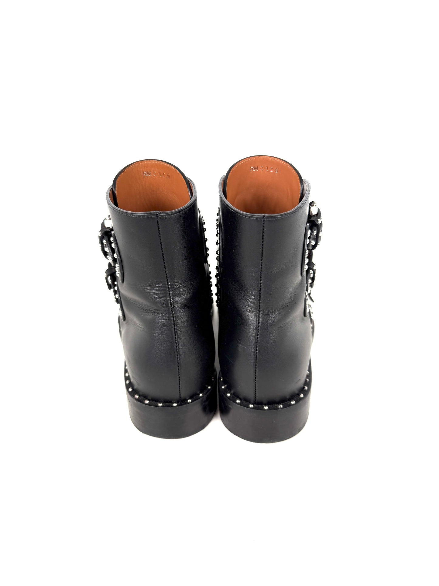Givenchy Black Elegant Ankle Studded Combat Boots  37.5, 7.5