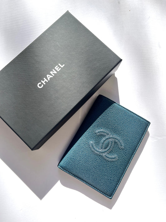 CHANEL Timeless CC 2019 Caviar Blue Passport Holder Case Cover