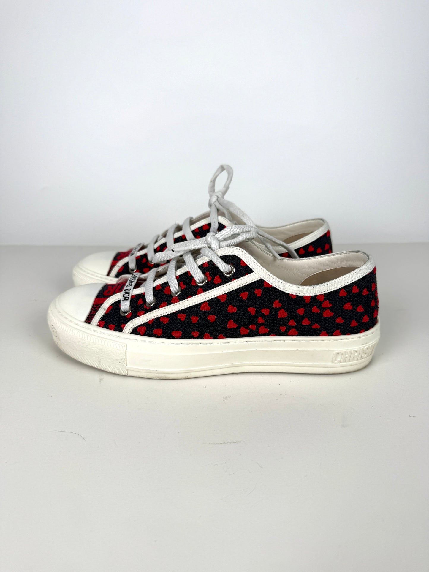 Christian Dior Walk’n’Dior Pop Heart Cotton Blue Red Sneakers 38, 7.5