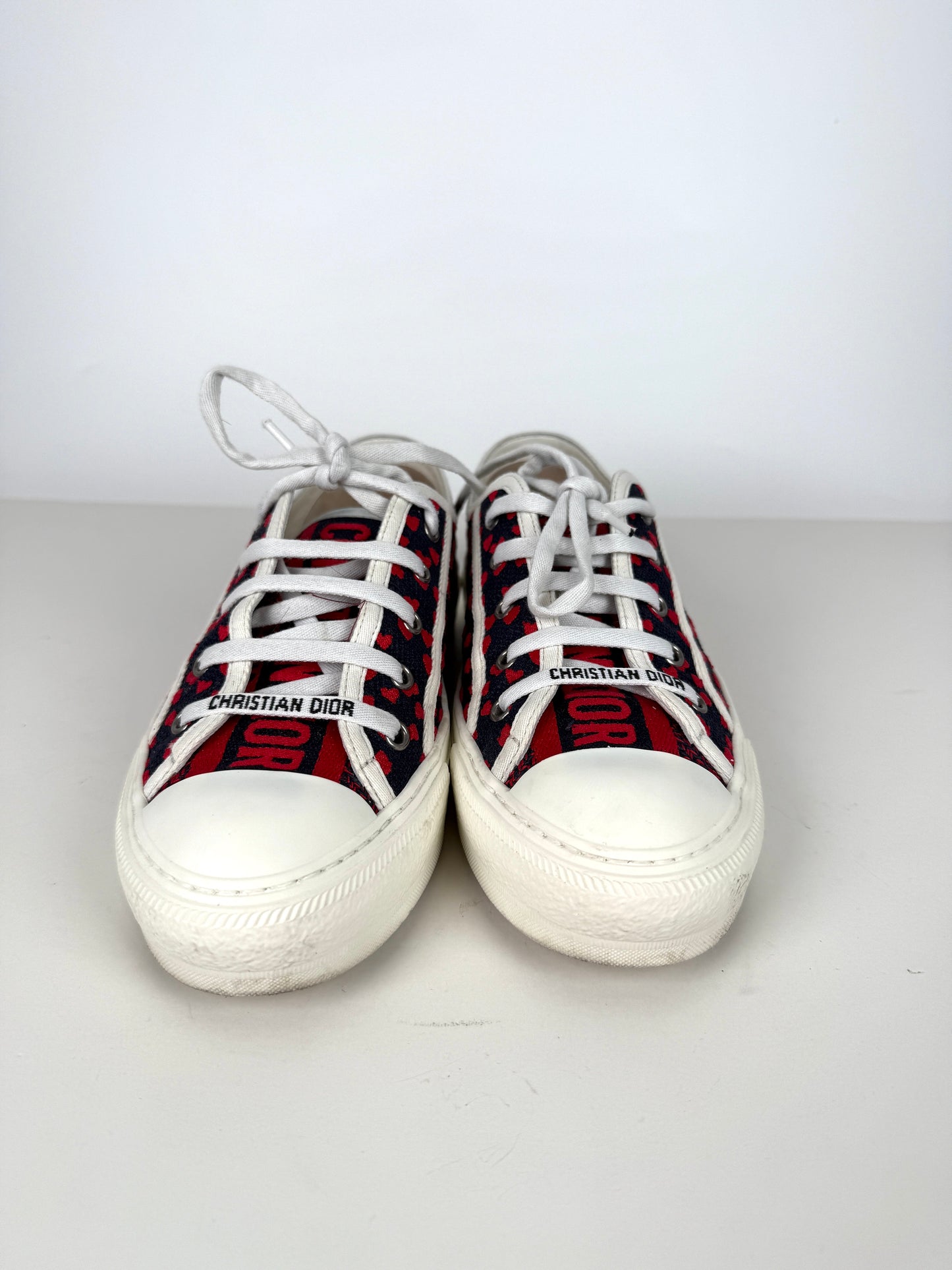 Christian Dior Walk’n’Dior Pop Heart Cotton Blue Red Sneakers 38, 7.5