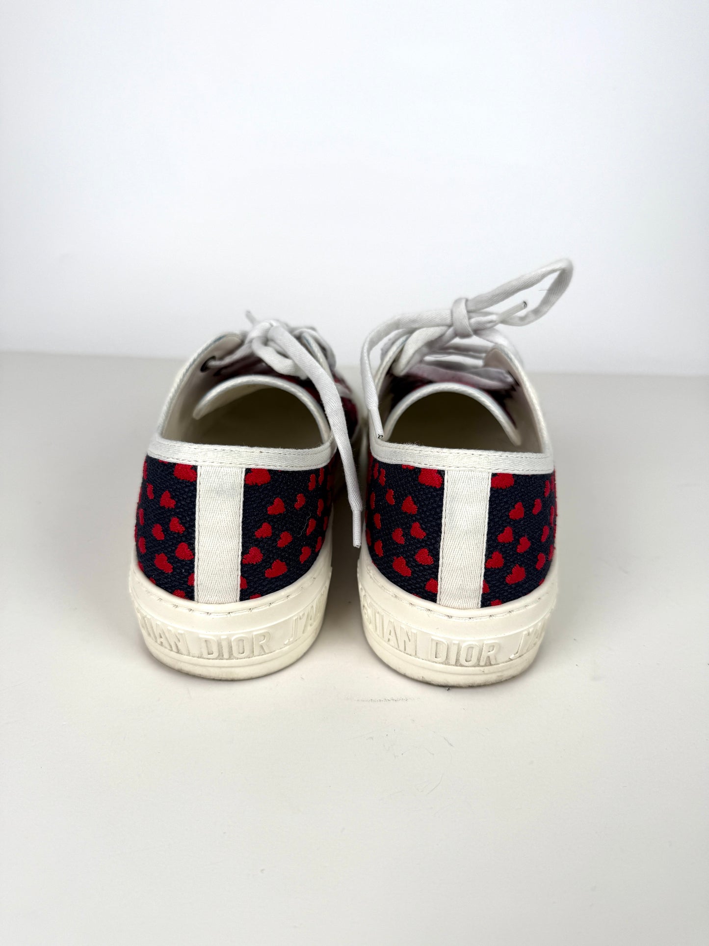 Christian Dior Walk’n’Dior Pop Heart Cotton Blue Red Sneakers 38, 7.5