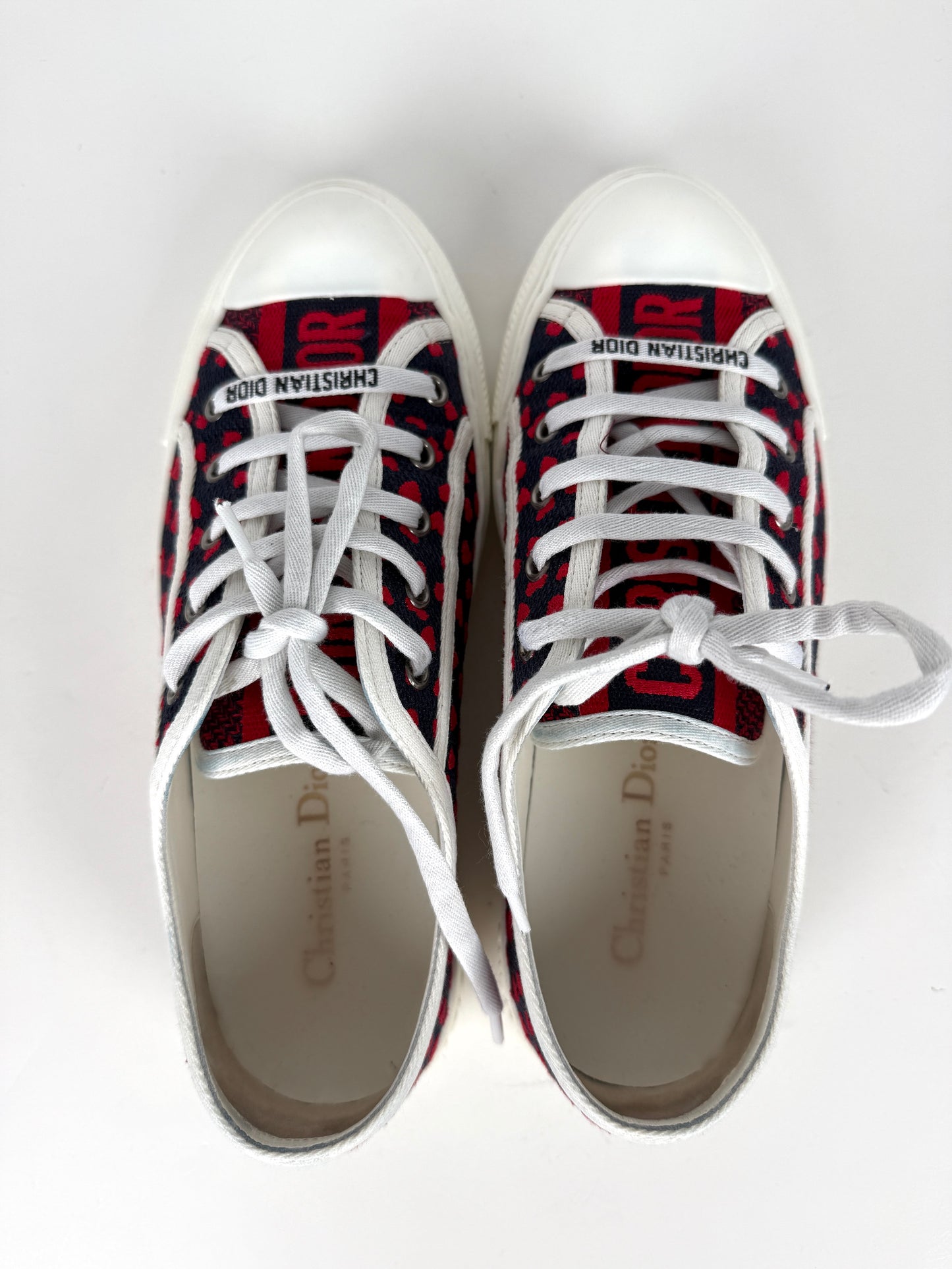 Christian Dior Walk’n’Dior Pop Heart Cotton Blue Red Sneakers 38, 7.5