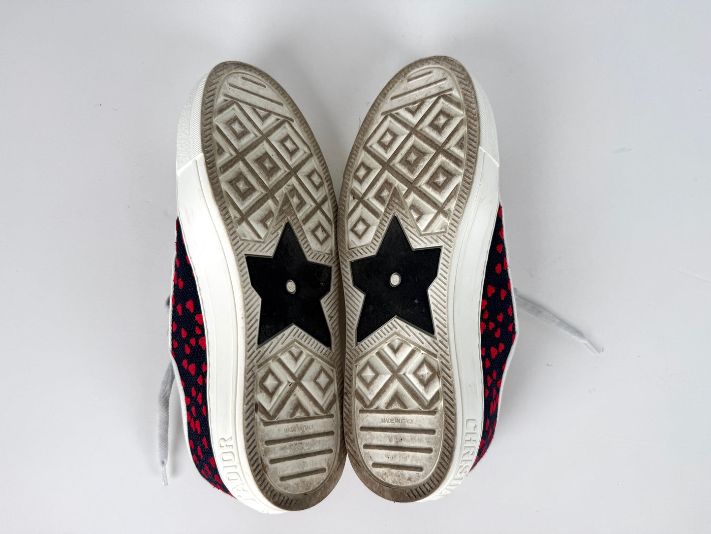 Christian Dior Walk’n’Dior Pop Heart Cotton Blue Red Sneakers 38, 7.5