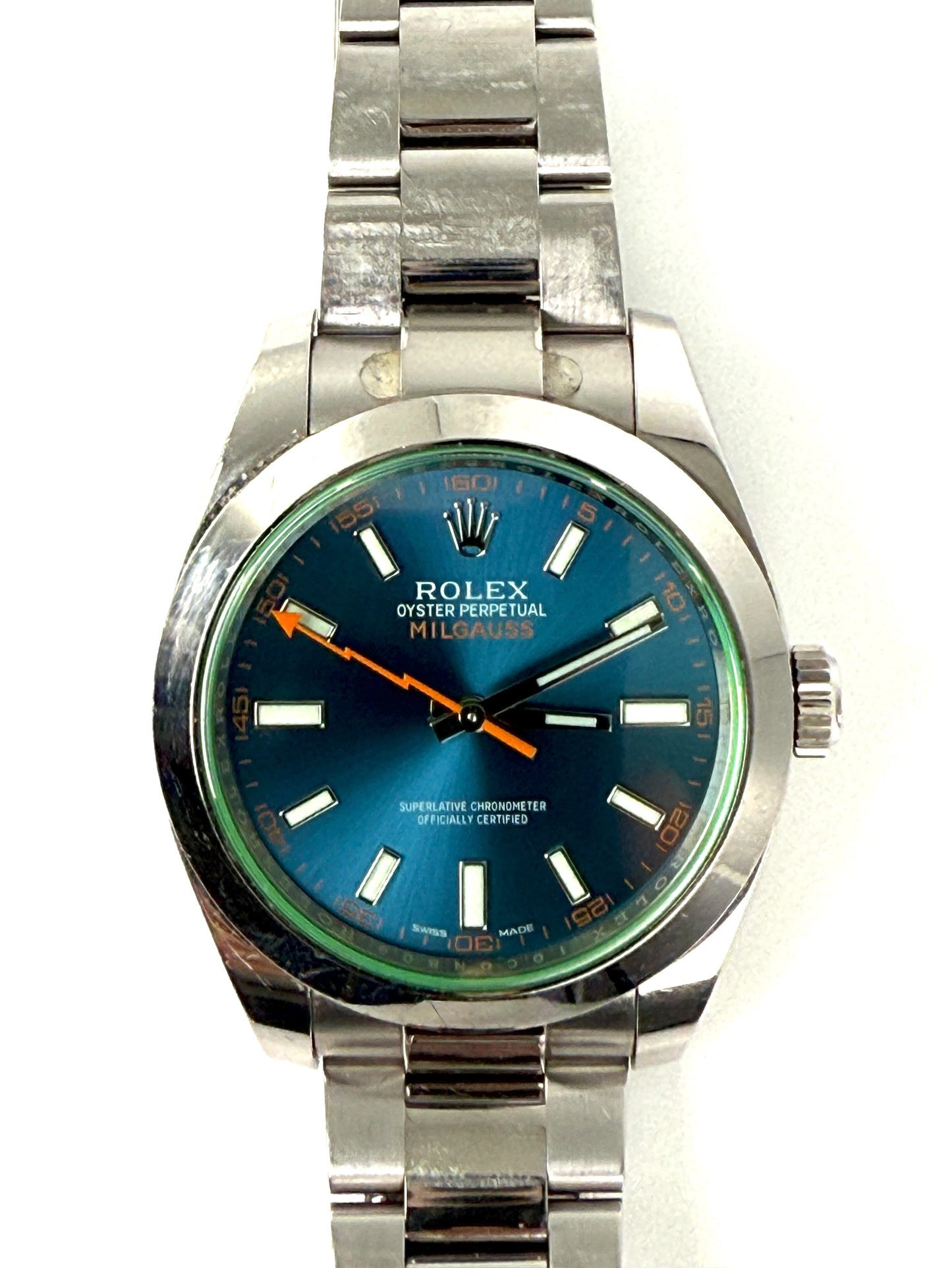 ROLEX Oyster Perpetual Milgauss Blue Dial Stainless Steel 40mm Watch