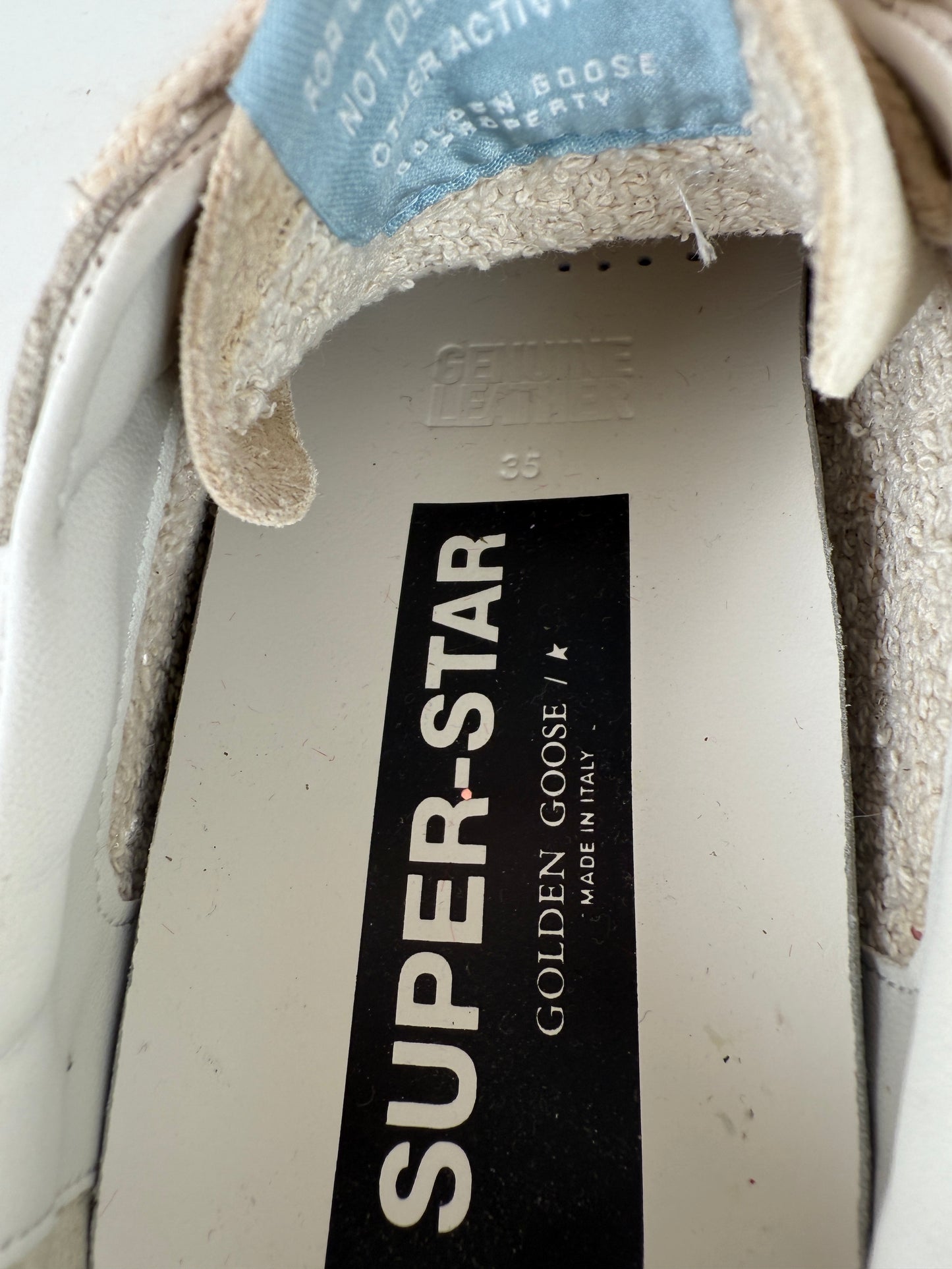 Golden Goose Superstar White Pink Glitter Low Top Private Edition Leather Sneakers 35, 5-5.5