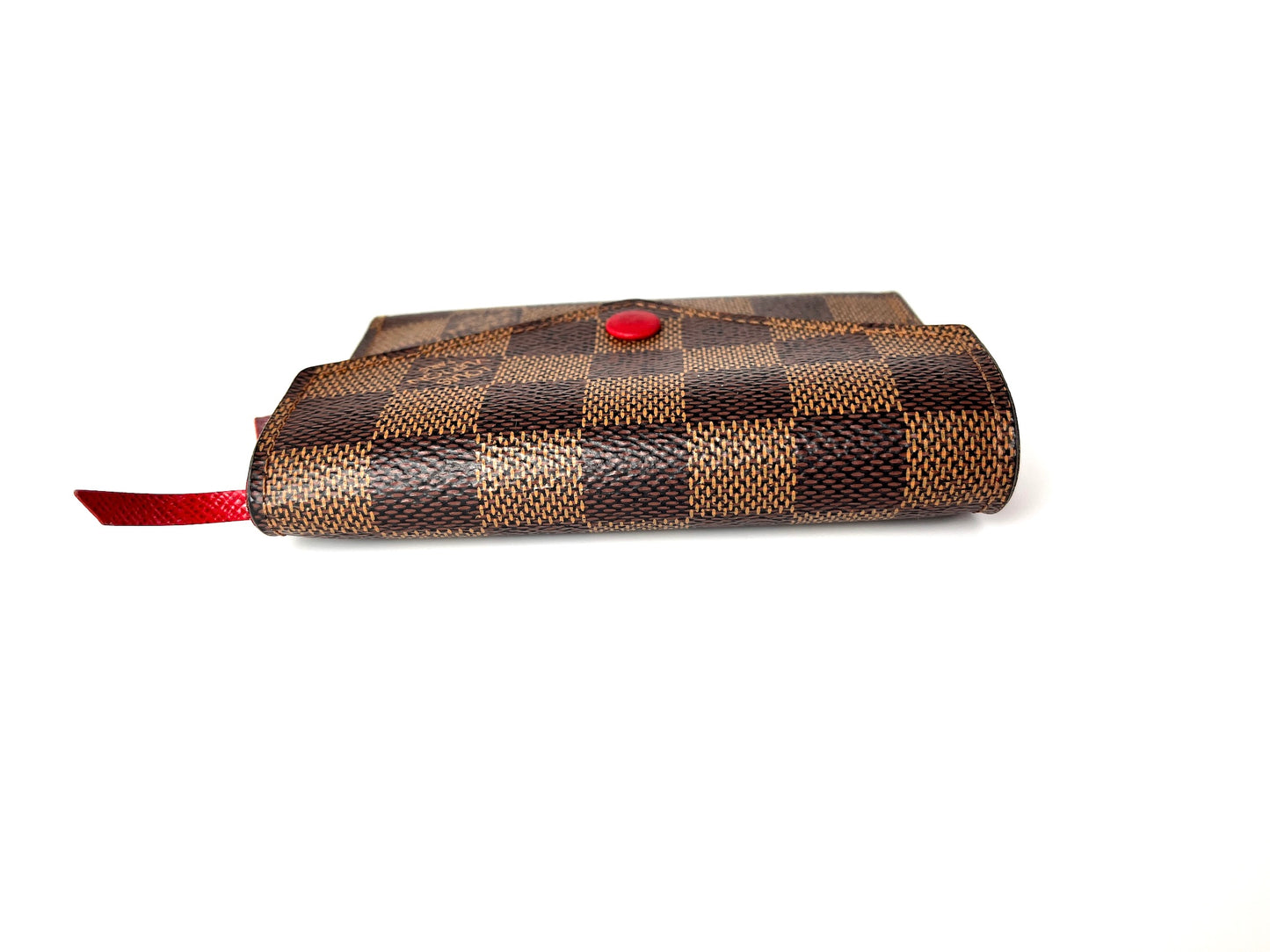 LOUIS VUITTON Victorine Damier Ebene 2020 Small Brown Red Flap Wallet