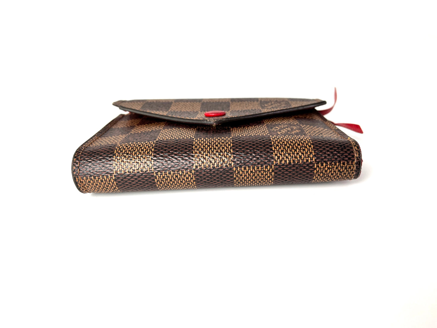 LOUIS VUITTON Victorine Damier Ebene 2020 Small Brown Red Flap Wallet