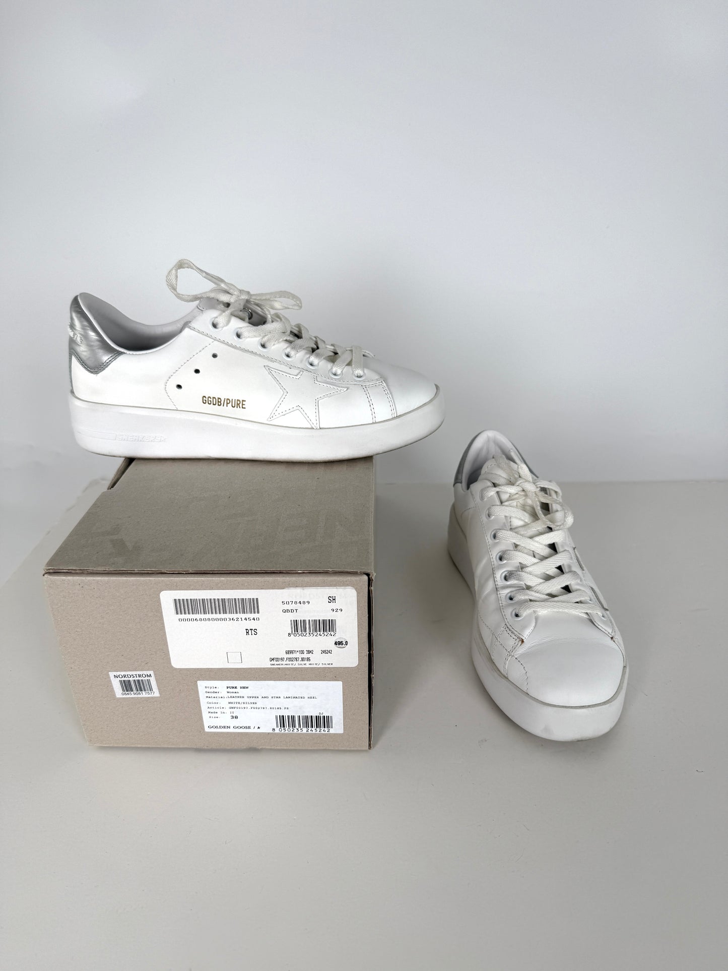 Golden Goose White Pure Star Vegan Sneakers 38 8
