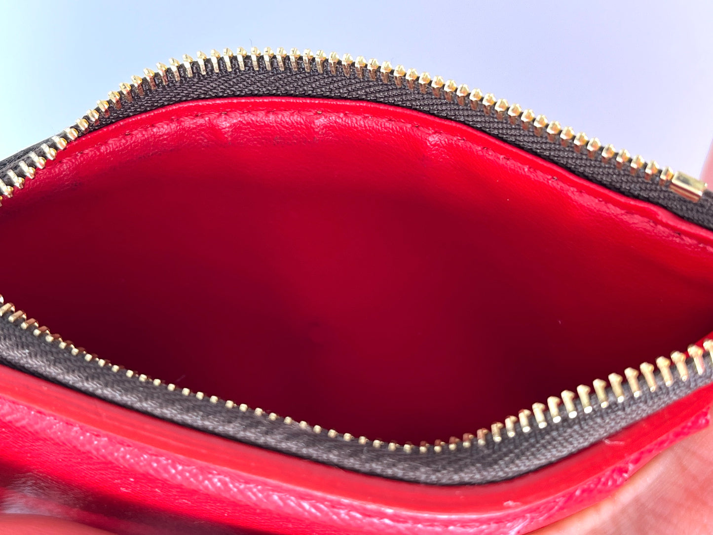 LOUIS VUITTON Victorine Damier Ebene 2020 Small Brown Red Flap Wallet