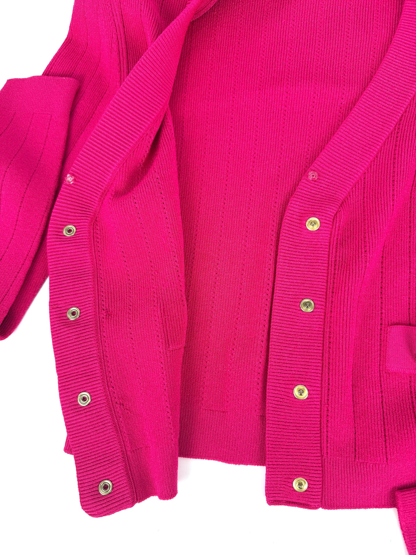 Balmain Long Sleeved V Neck Knit Pink Cardigan Button Top 38 6
